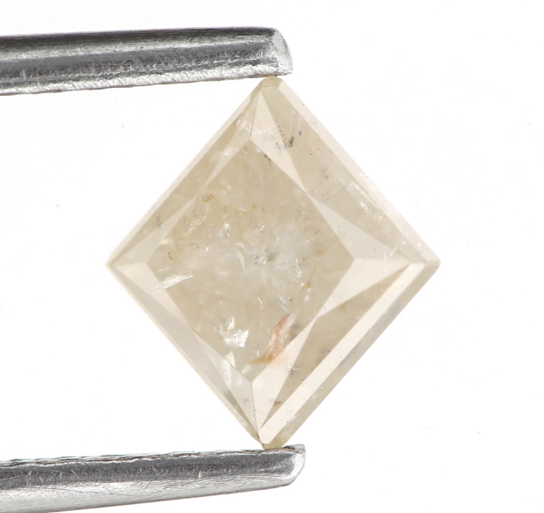 0.70 Carat 4.60 MM Peach Hue Salt and Pepper Princess Cut Diamond - Blackdiamond