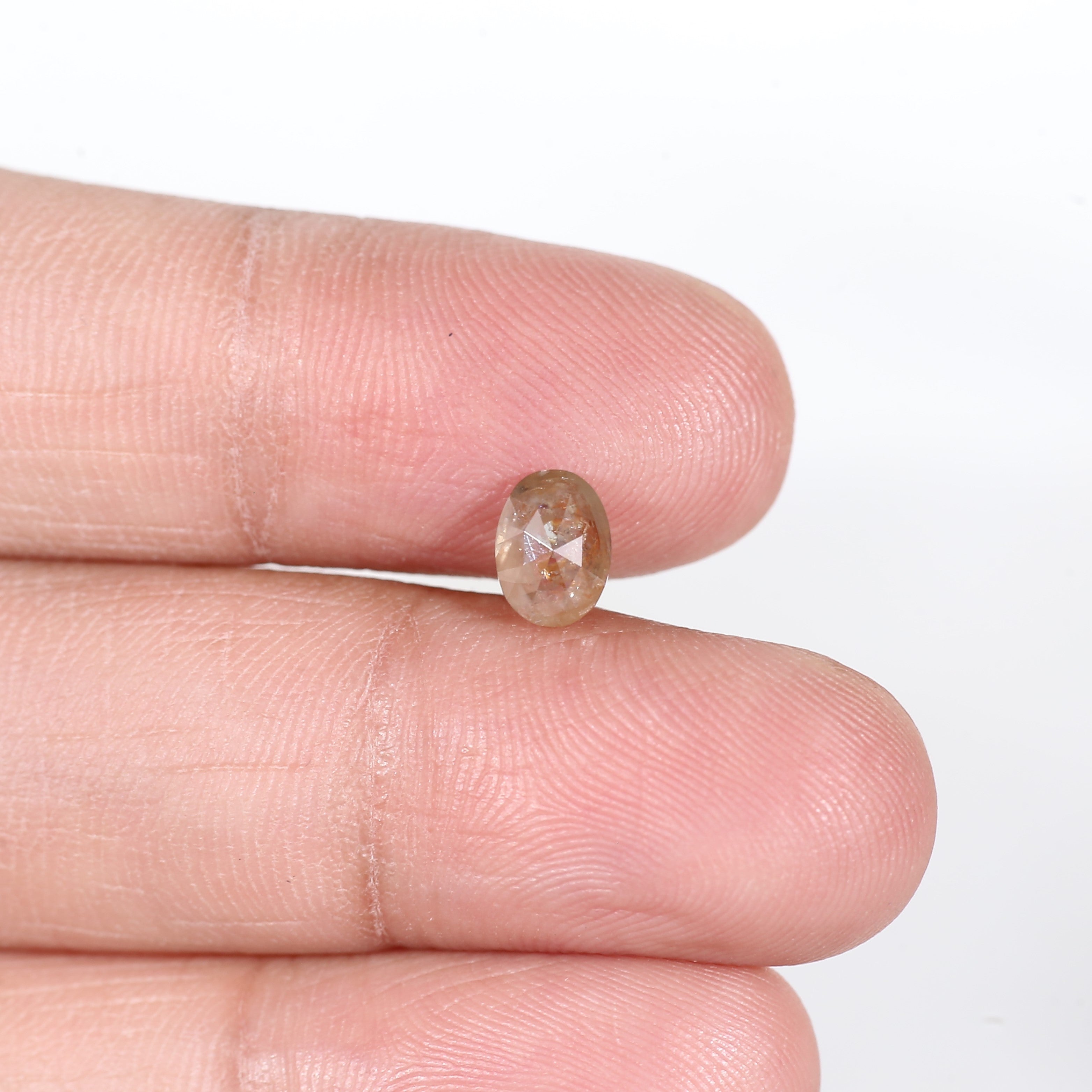 1 Carat Orange Oval Salt and Pepper Diamond 6.7 MM