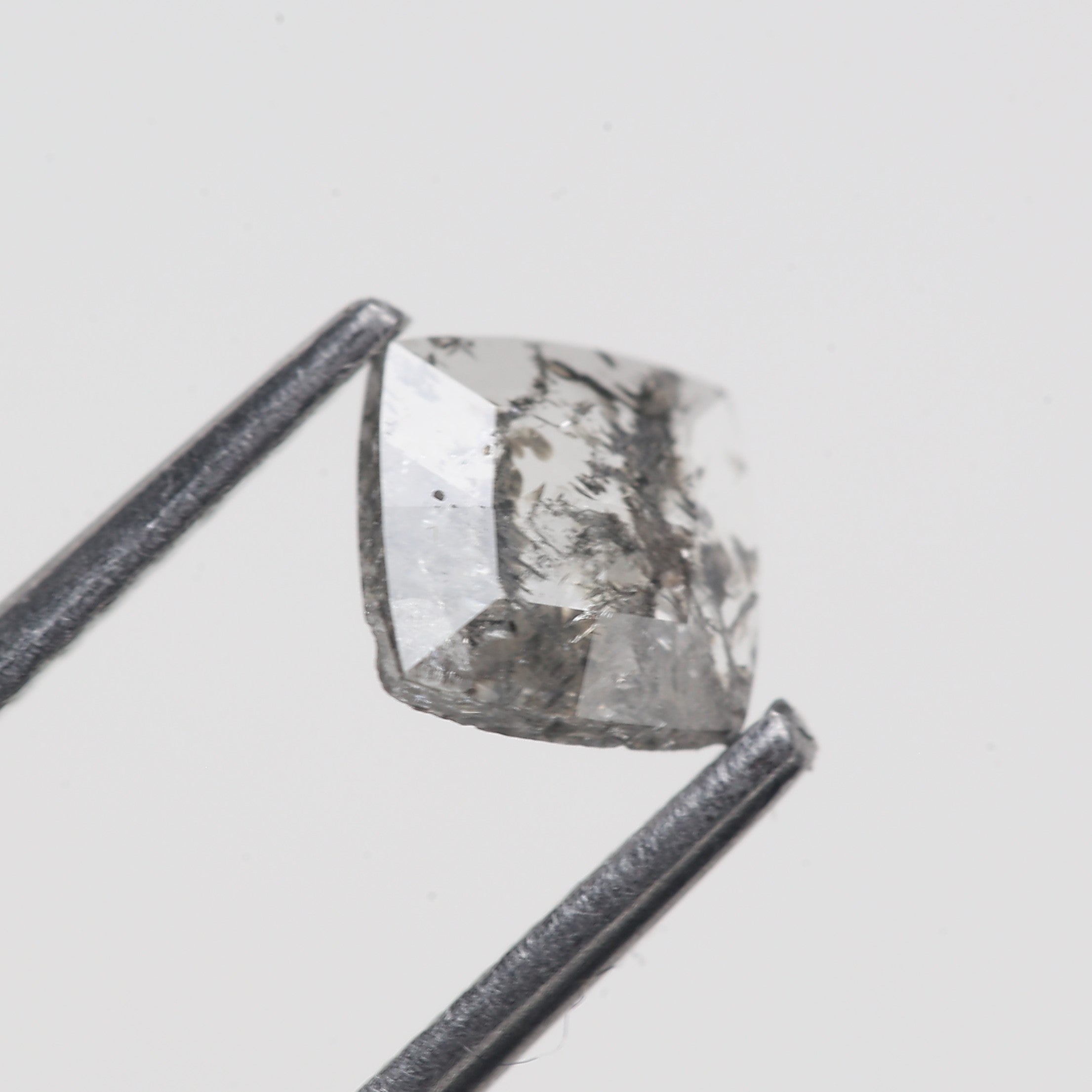 0.41 Carat Real Cushion Cut Salt and Pepper Diamond 5.13 MM