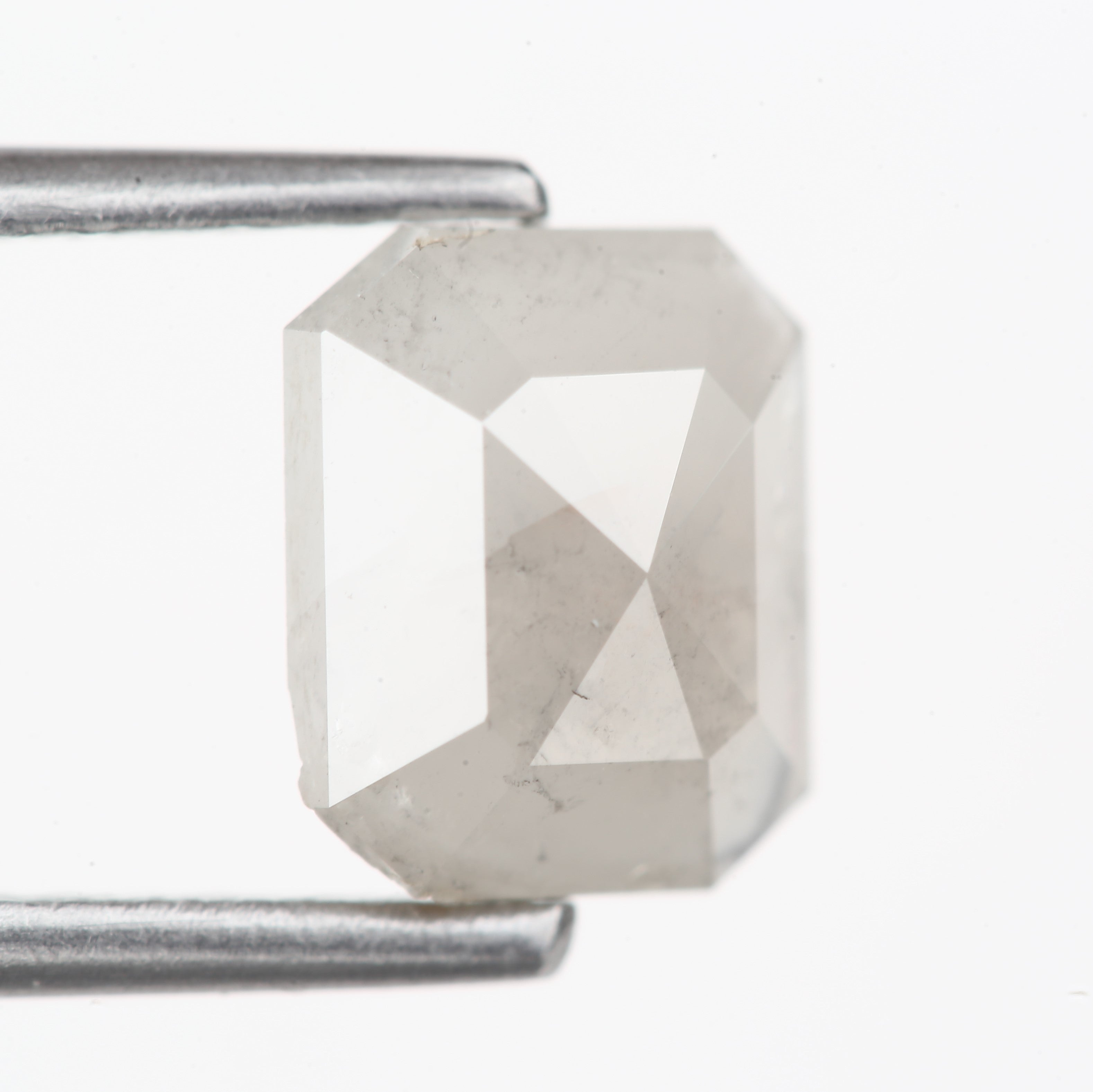 1.11 Carat 7.1 MM Fancy Gray Emerald Cut Salt and Pepper Diamond - Blackdiamond