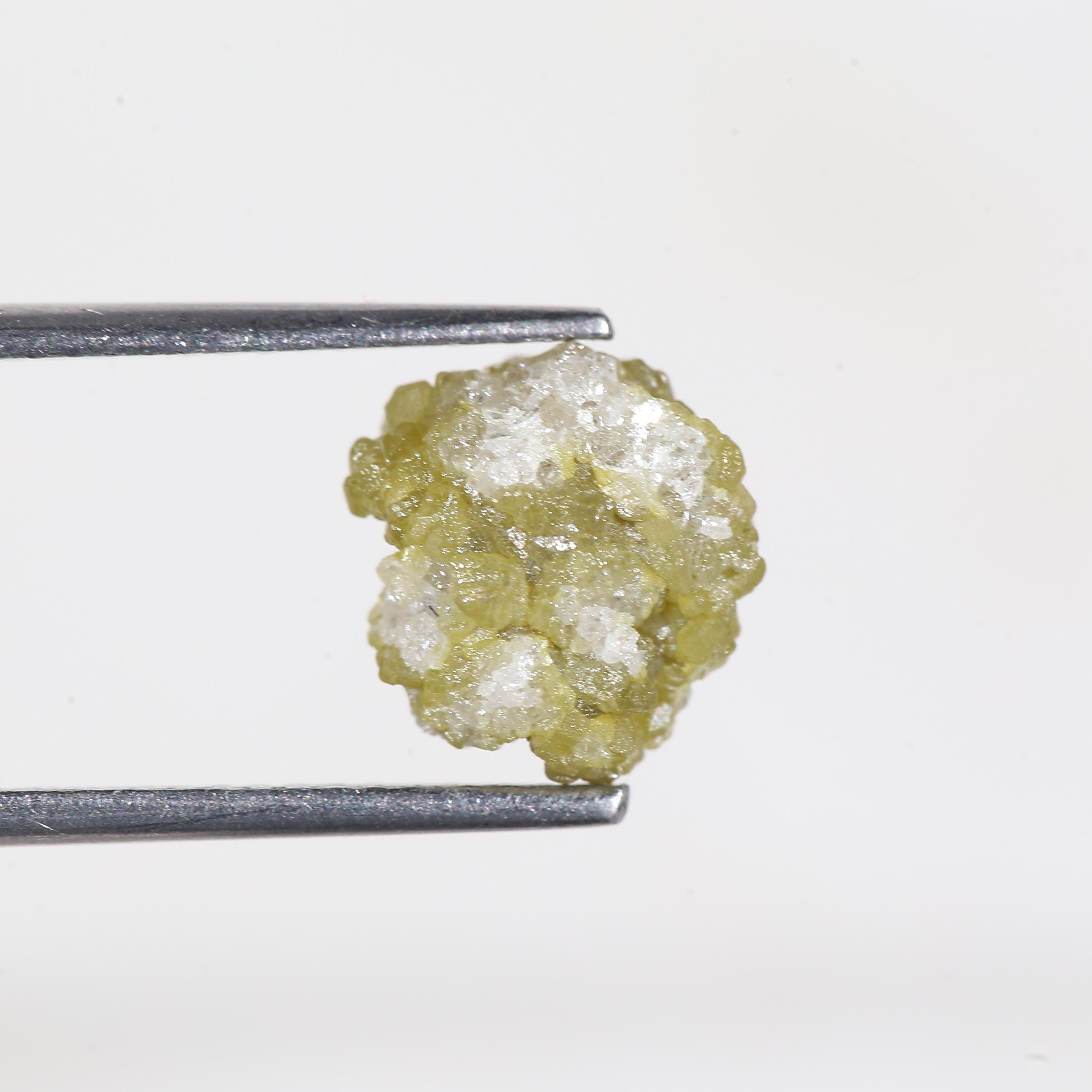 3.3 Carat Natural Yellow White Rough Uncut Diamond 9.4 MM