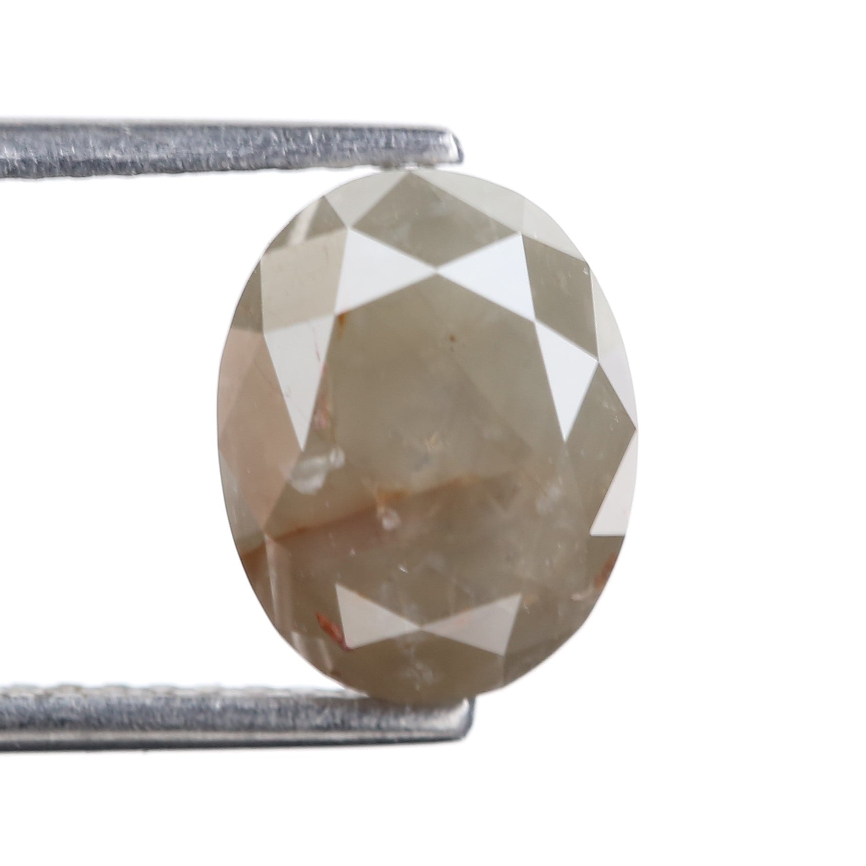 2.98 Carat Natural Smoky Gray Oval Cut Salt Pepper Diamond 9.15 MM