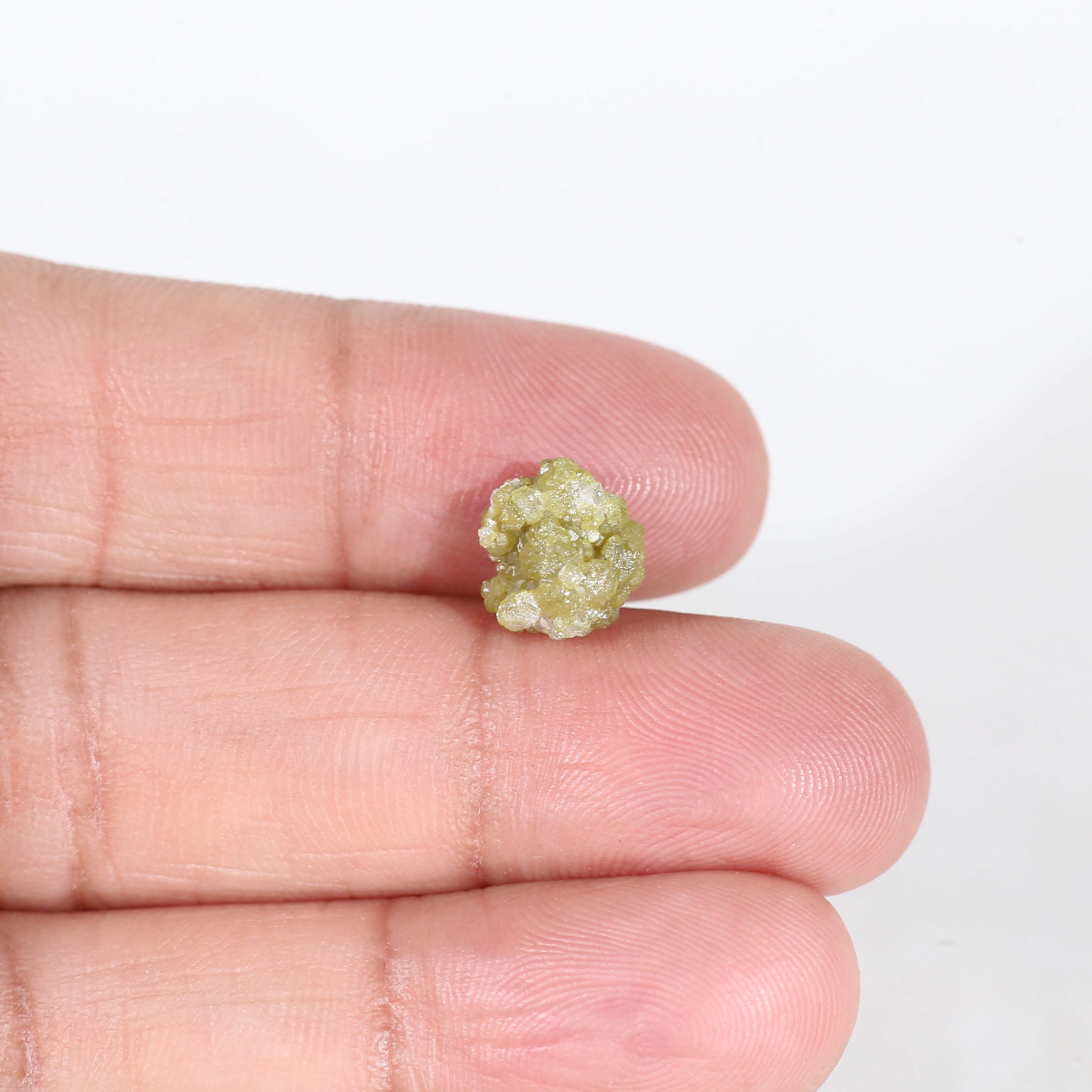 3.3 Carat Natural Yellow White Rough Uncut Diamond 9.4 MM