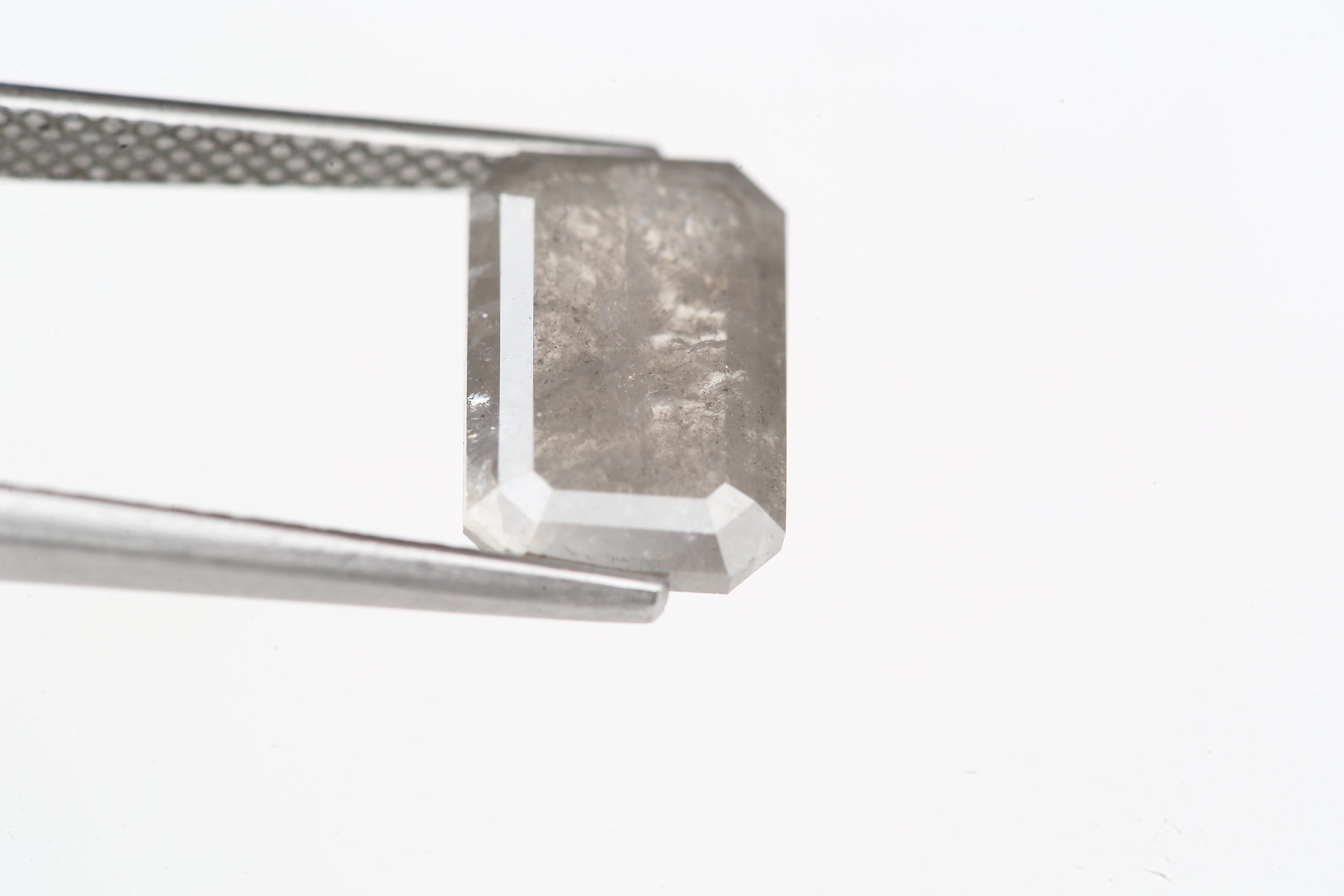 2.78 Carat 10 MM Fancy Gray Emerald Cut Salt and Pepper Diamond - Blackdiamond