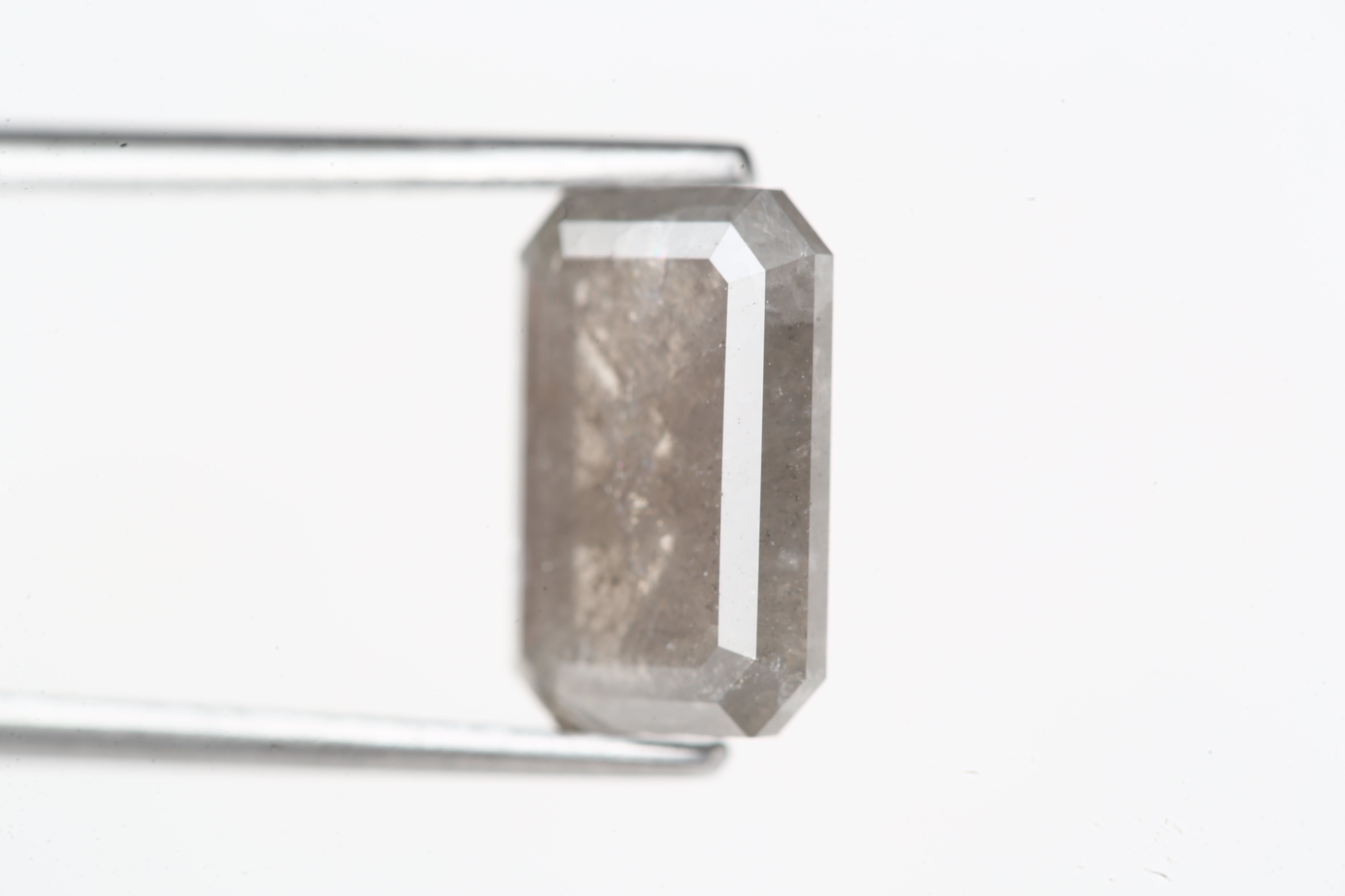 2.78 Carat 10 MM Fancy Gray Emerald Cut Salt and Pepper Diamond - Blackdiamond