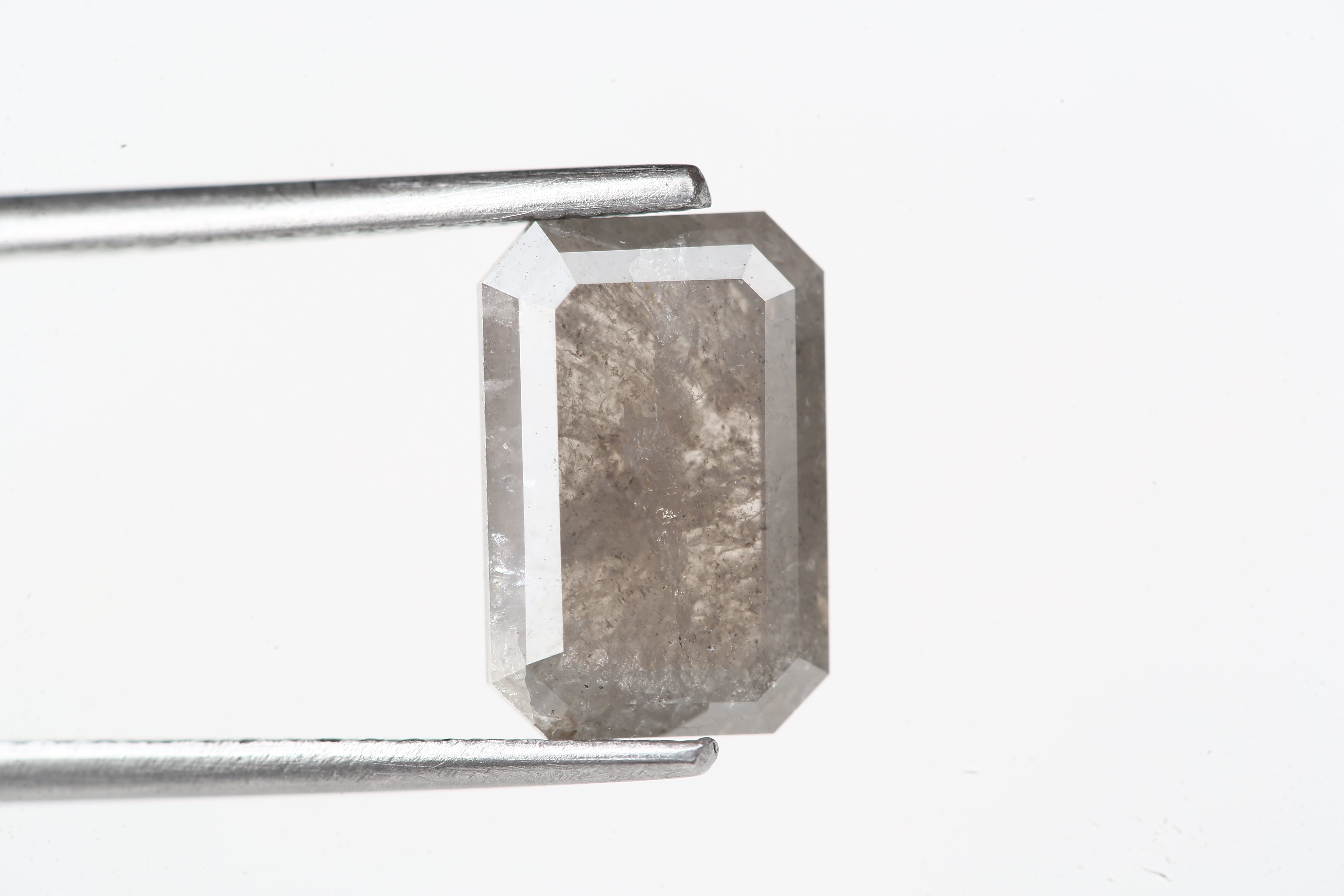 2.78 Carat 10 MM Fancy Gray Emerald Cut Salt and Pepper Diamond - Blackdiamond