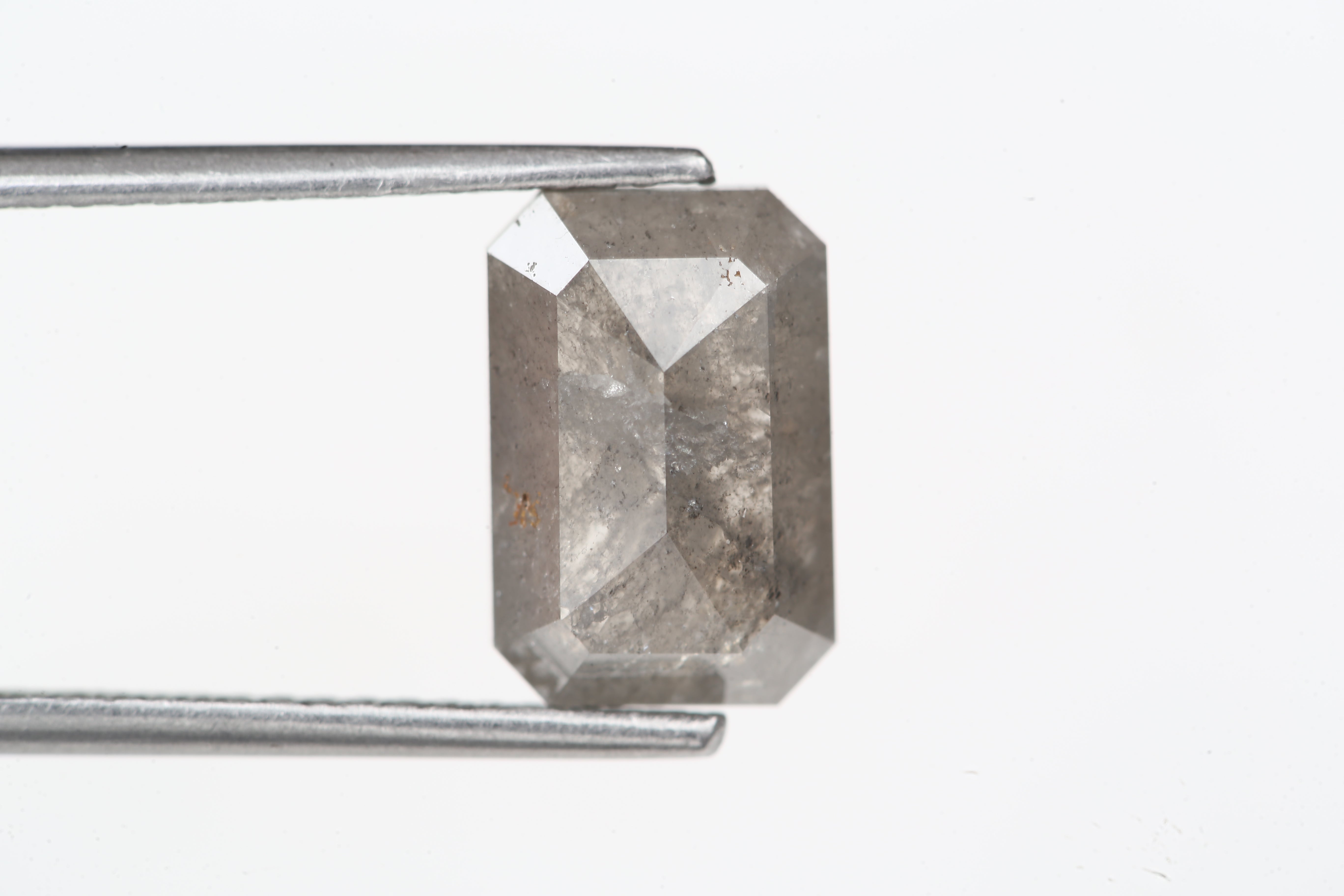 2.78 Carat 10 MM Fancy Gray Emerald Cut Salt and Pepper Diamond - Blackdiamond