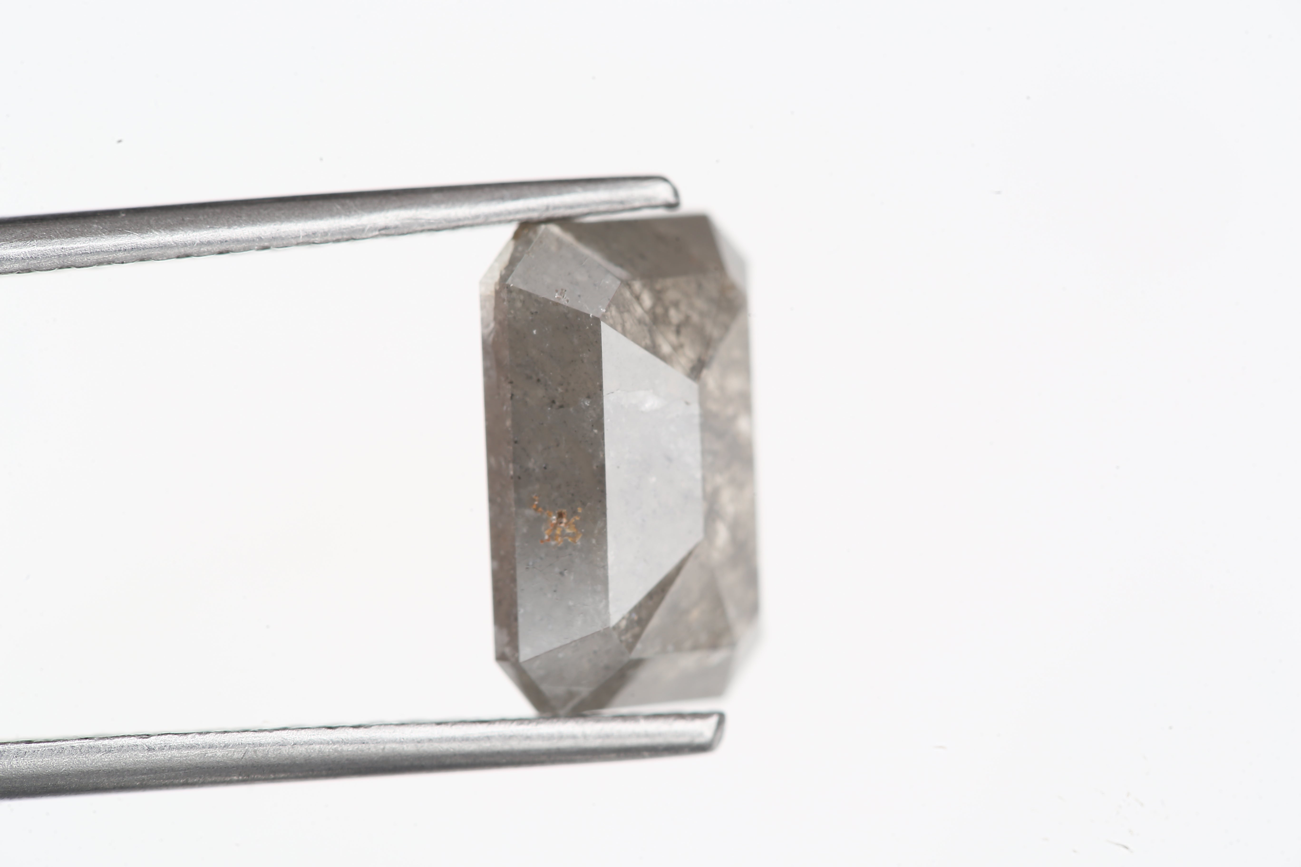 2.78 Carat 10 MM Fancy Gray Emerald Cut Salt and Pepper Diamond - Blackdiamond