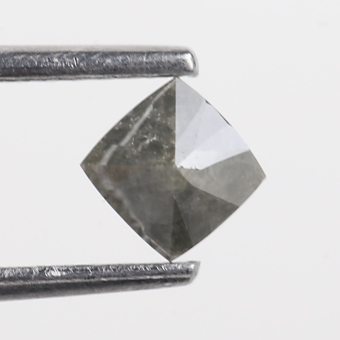 0.46 Carat Cushion Cut Natural Black Salt and Pepper Diamond 4.10 MM