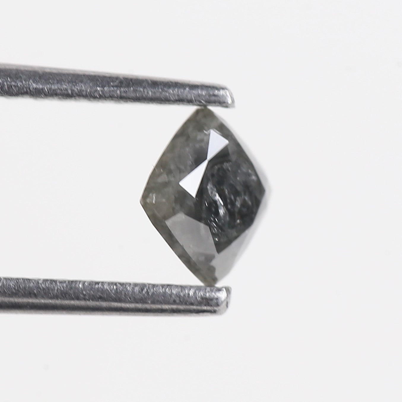 0.46 Carat Cushion Cut Natural Black Salt and Pepper Diamond 4.10 MM