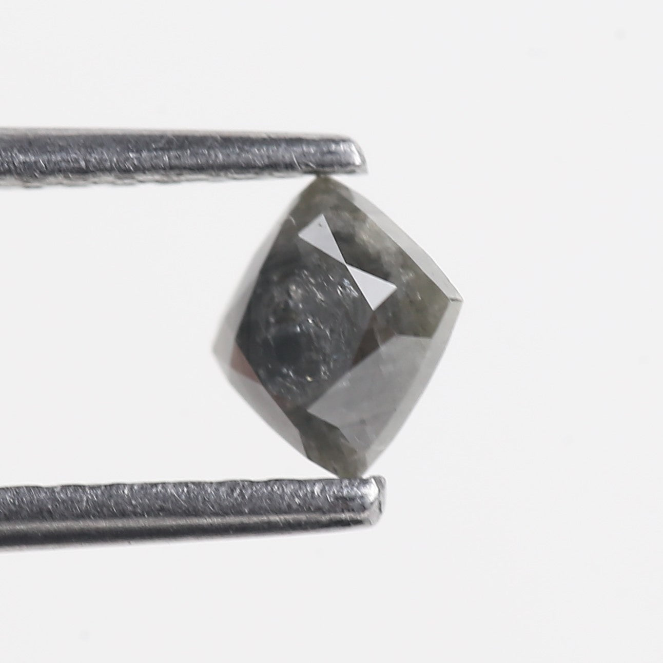 0.46 Carat Cushion Cut Natural Black Salt and Pepper Diamond 4.10 MM