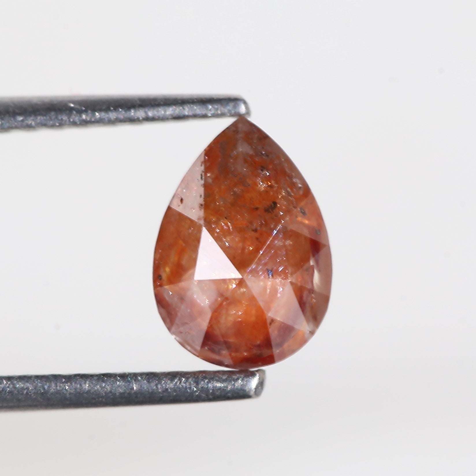 1 Carat Salt and Pepper Pear Red Diamond 7.44 MM