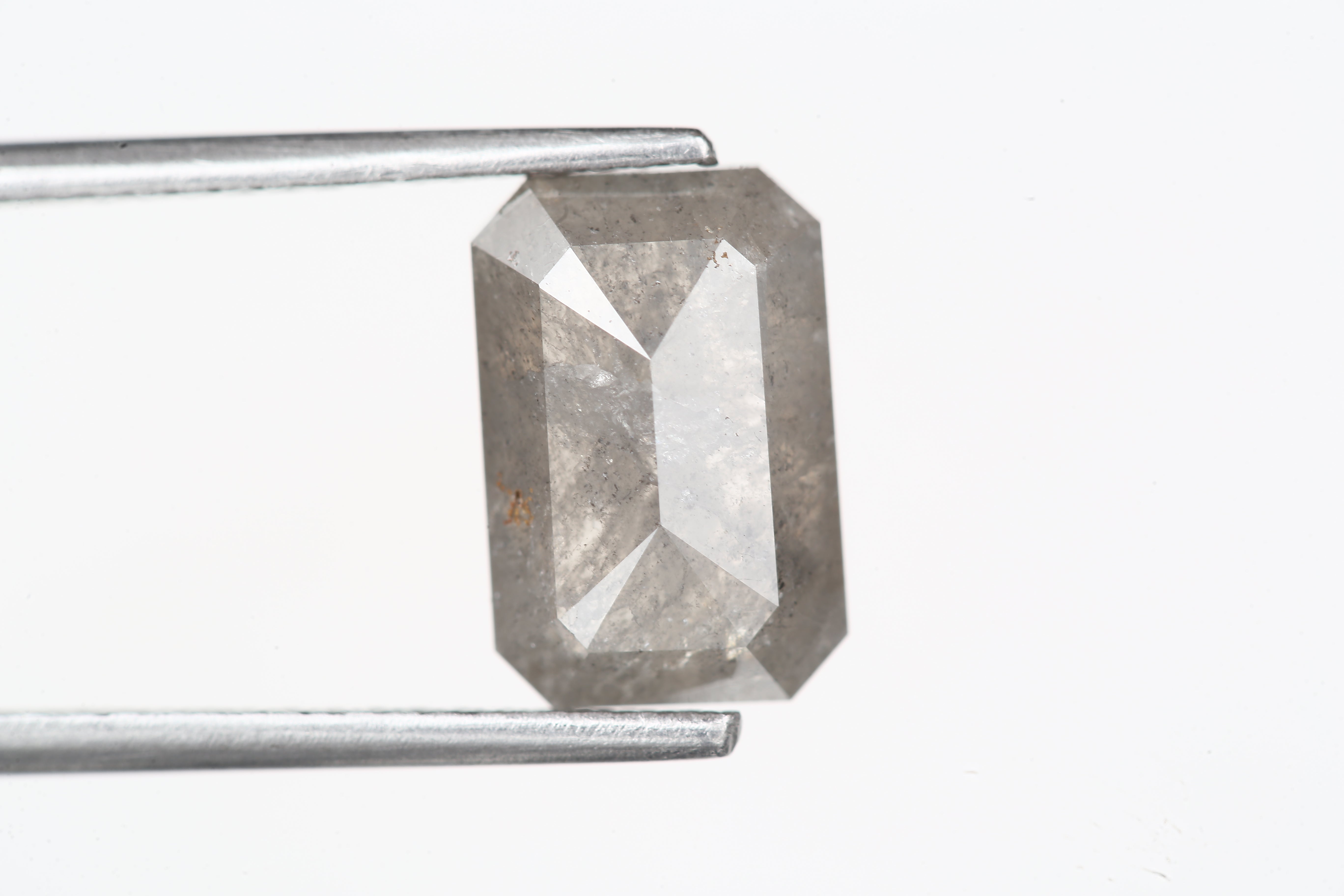 2.78 Carat 10 MM Fancy Gray Emerald Cut Salt and Pepper Diamond - Blackdiamond