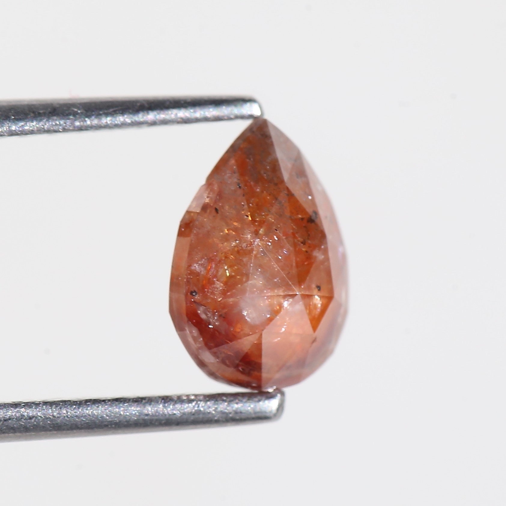 1 Carat Salt and Pepper Pear Red Diamond 7.44 MM