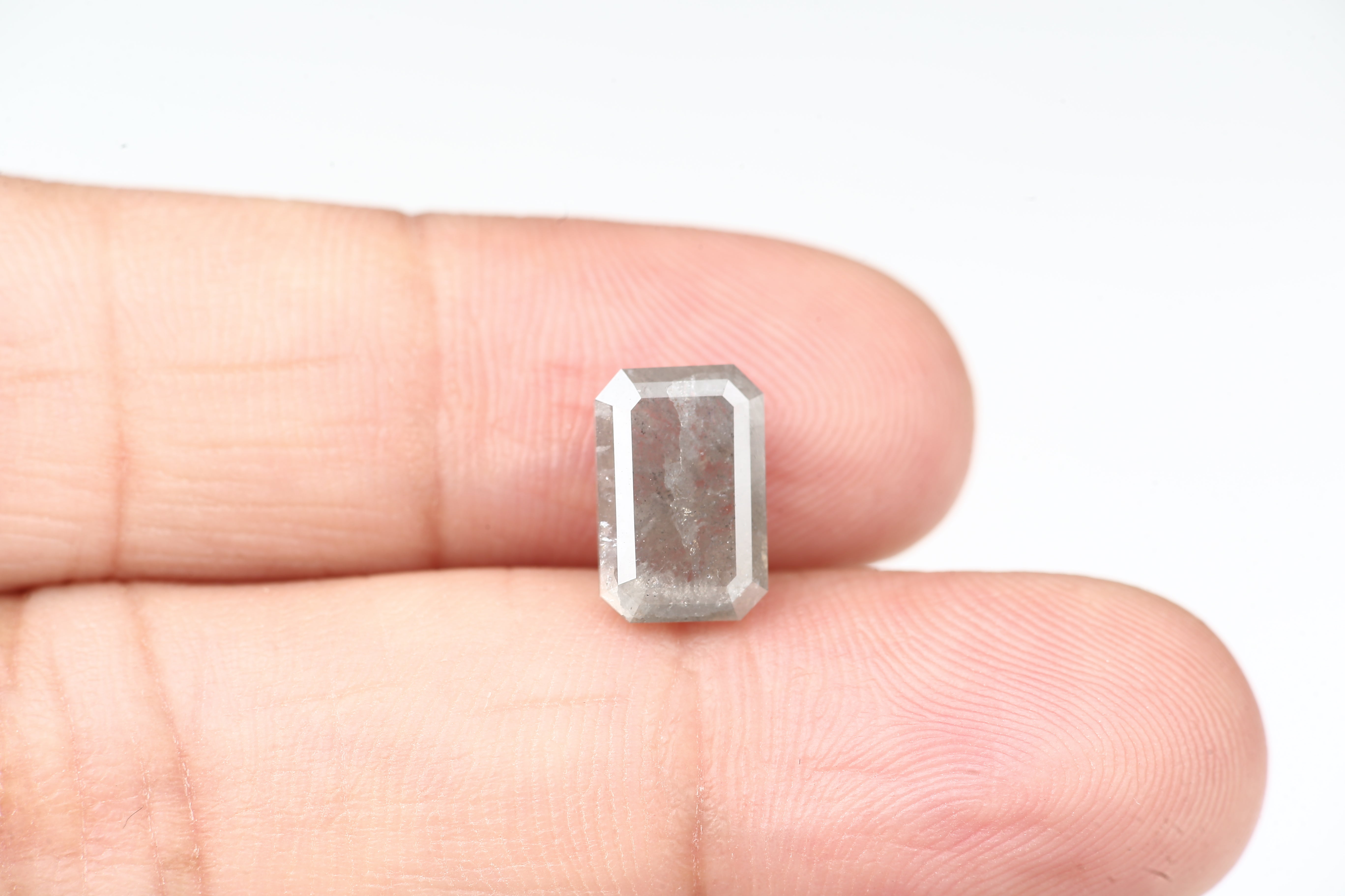 2.78 Carat 10 MM Fancy Gray Emerald Cut Salt and Pepper Diamond - Blackdiamond