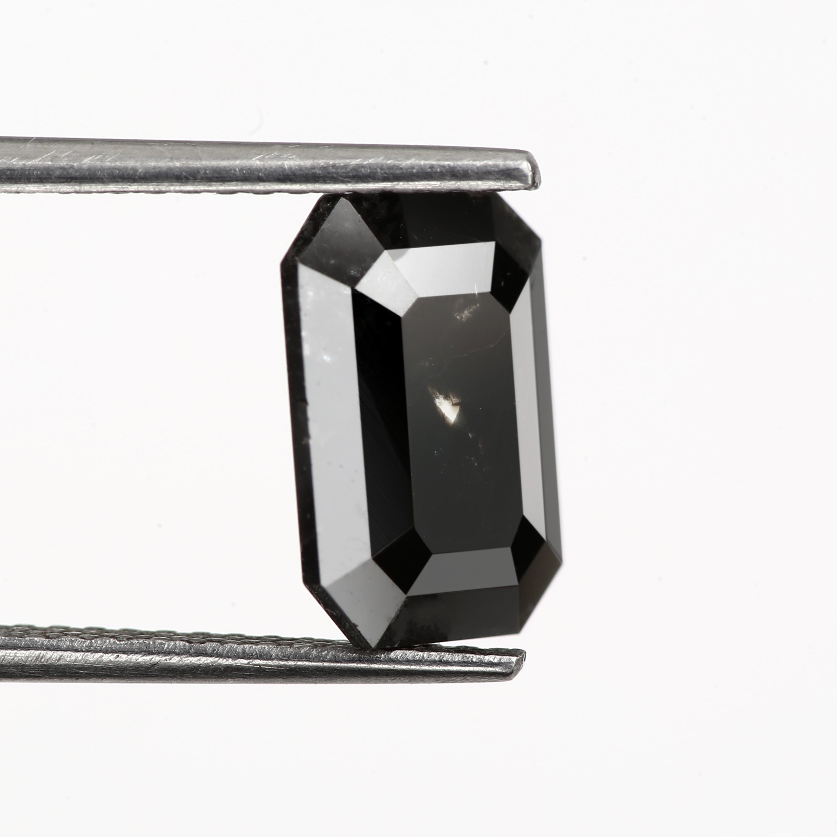 2.90 Carat 10.2 MM Fancy Black Emerald Cut Salt and Pepper Diamond - Blackdiamond