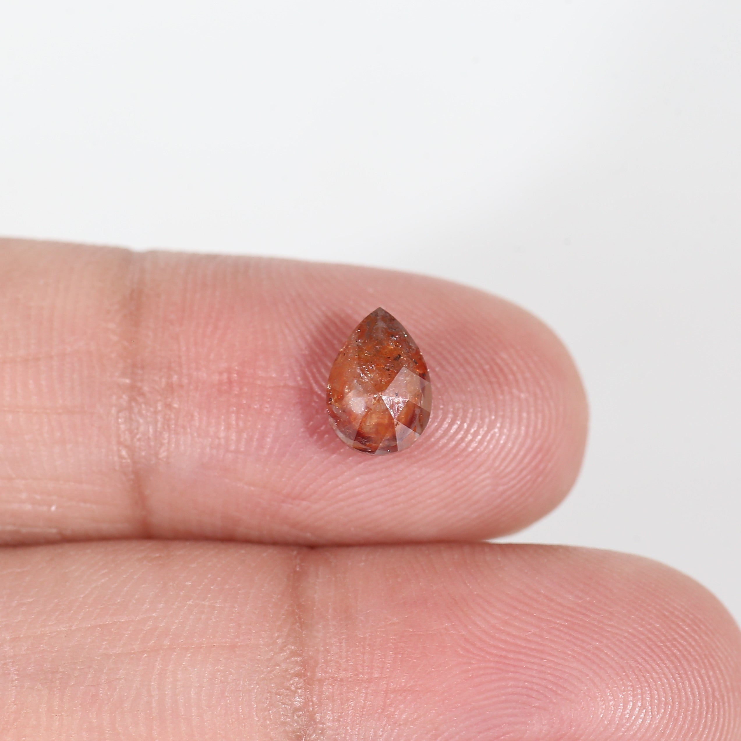1 Carat Salt and Pepper Pear Red Diamond 7.44 MM