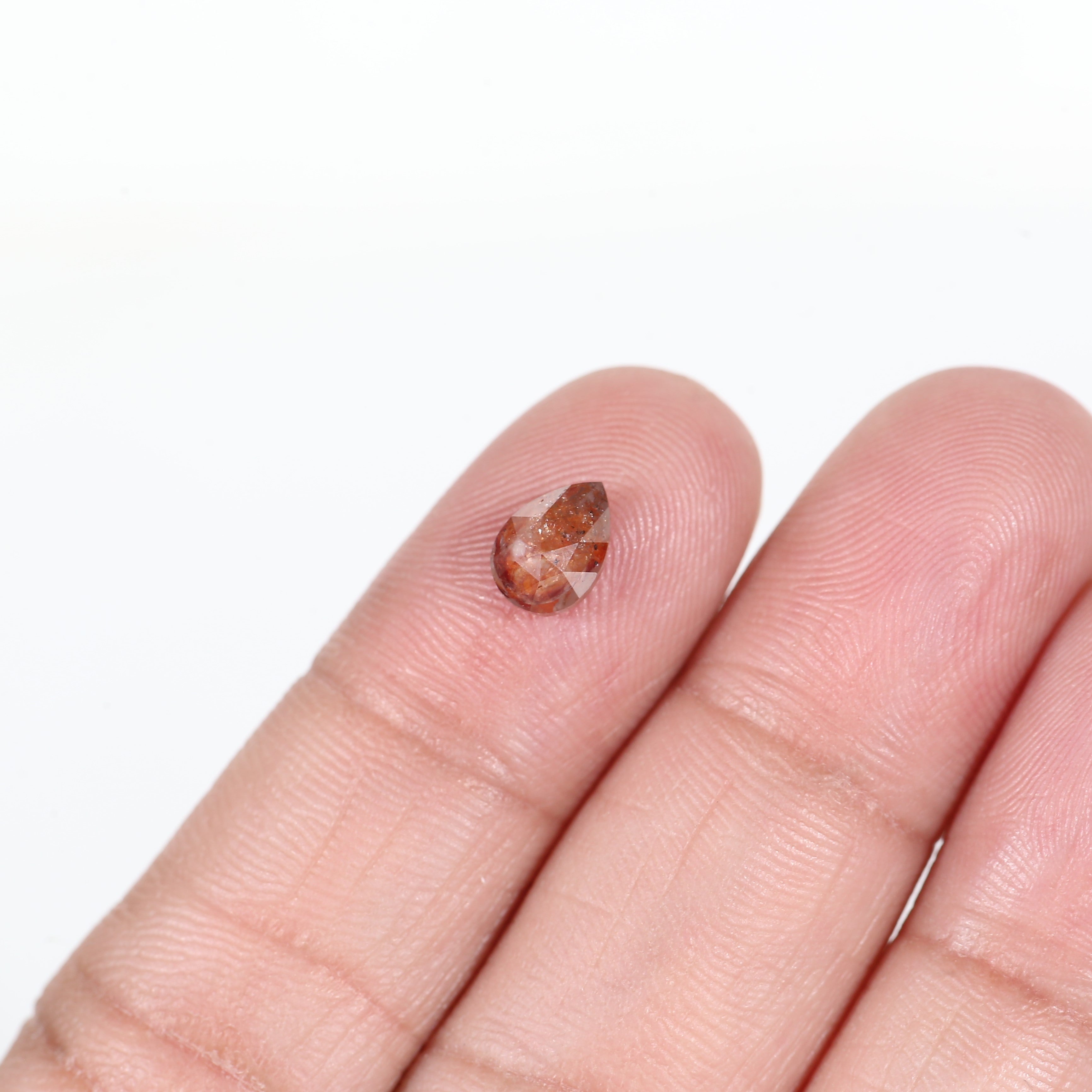 1 Carat Salt and Pepper Pear Red Diamond 7.44 MM