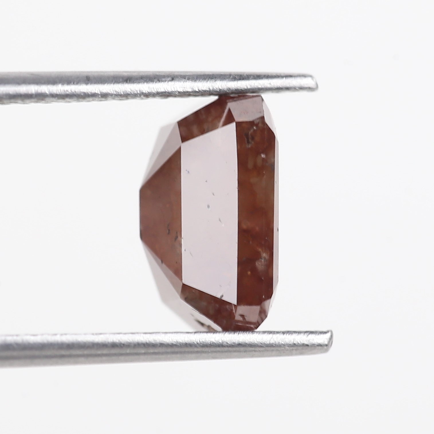 3.39 Carat Natural Brown Emerald Cut Salt And Pepper Diamond 8.86 MM