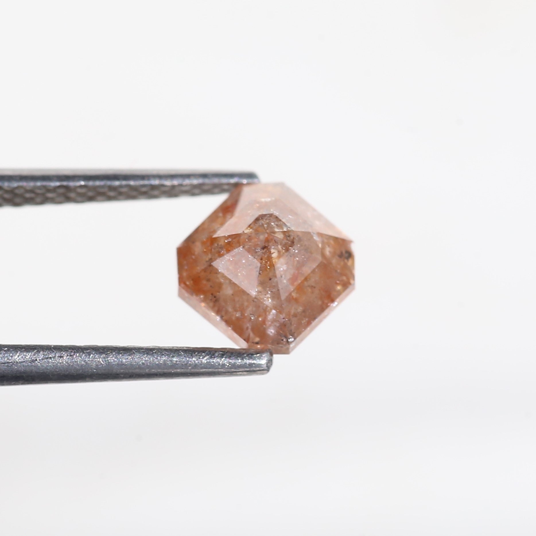 1.72 Carat Asscher Cut Orange Salt and Pepper Diamond 6.12 MM