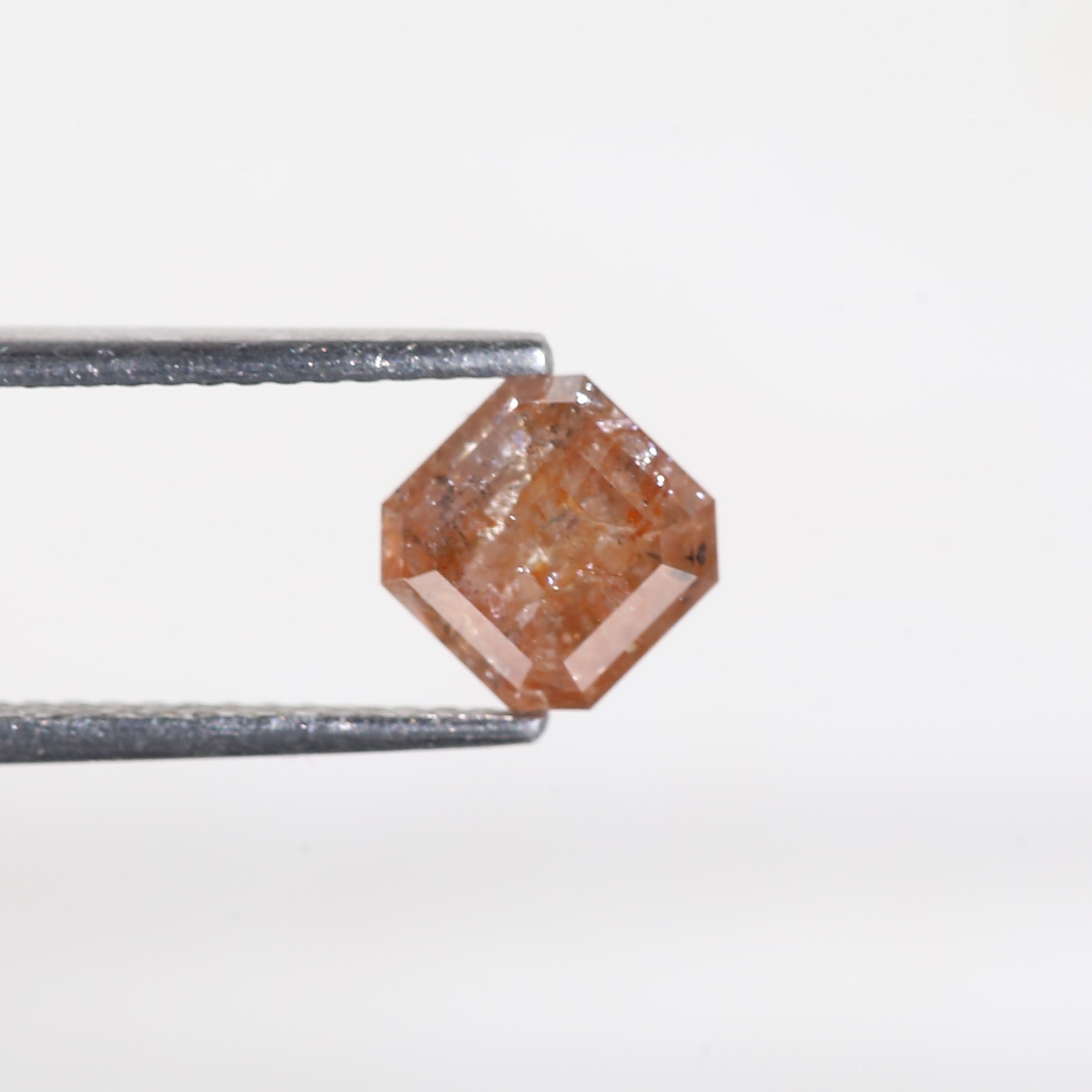 1.72 Carat Asscher Cut Orange Salt and Pepper Diamond 6.12 MM