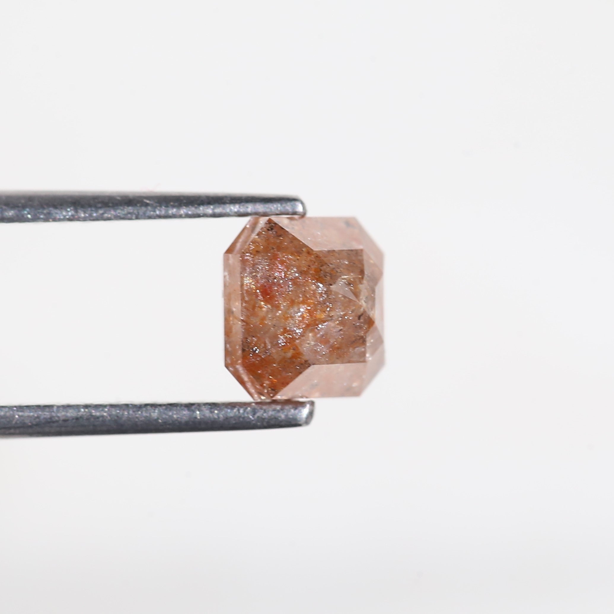 1.72 Carat Asscher Cut Orange Salt and Pepper Diamond 6.12 MM
