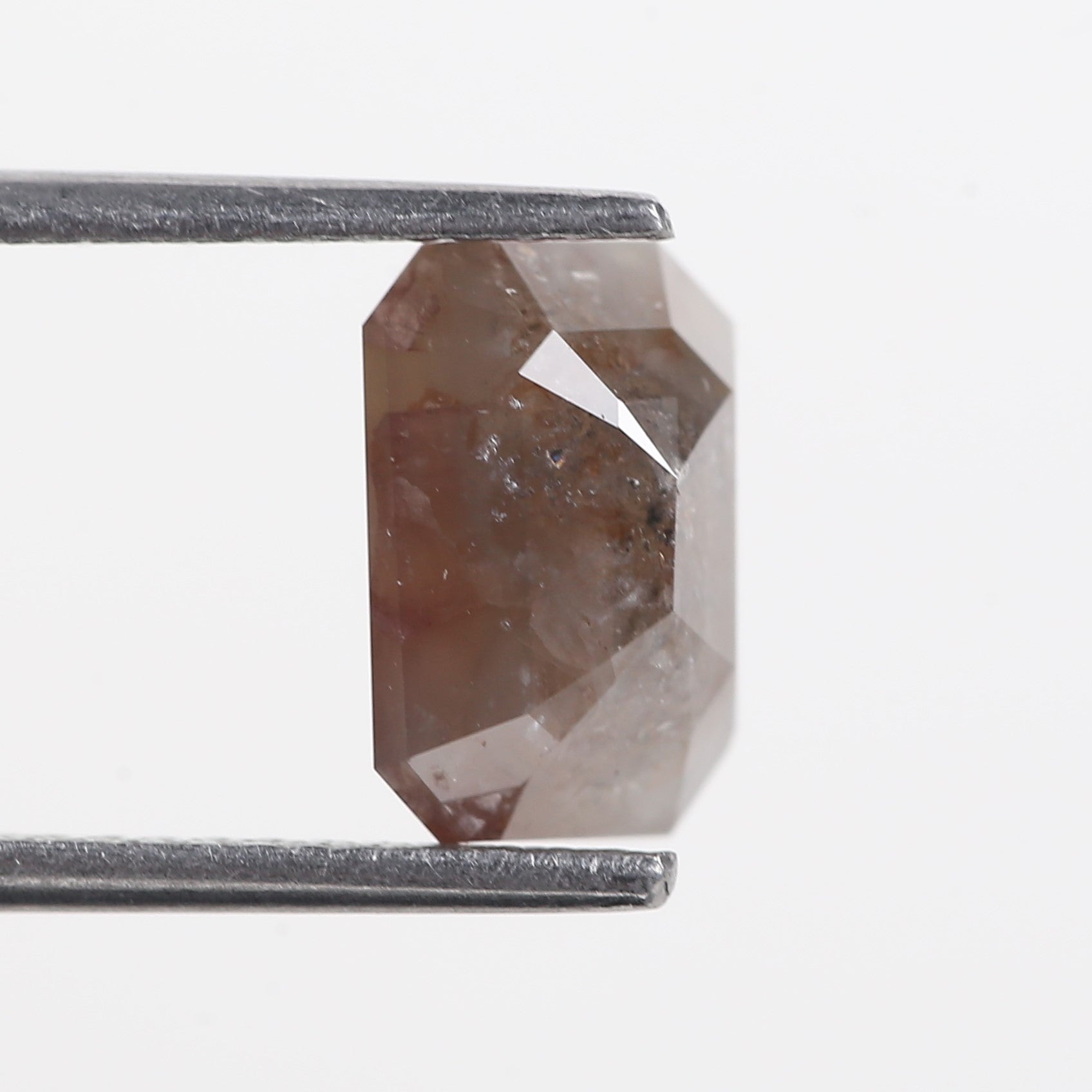 2.50 Carat Brown Emerald Cut Salt And Pepper Natural Diamond 9.07 MM