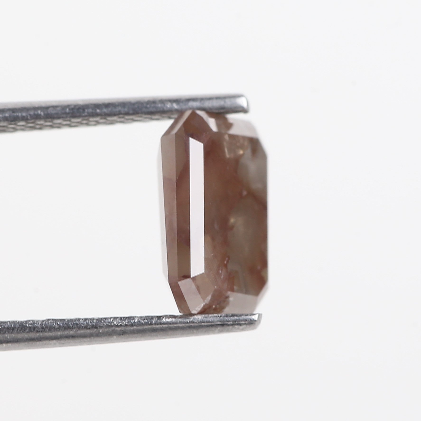 2.50 Carat Brown Emerald Cut Salt And Pepper Natural Diamond 9.07 MM
