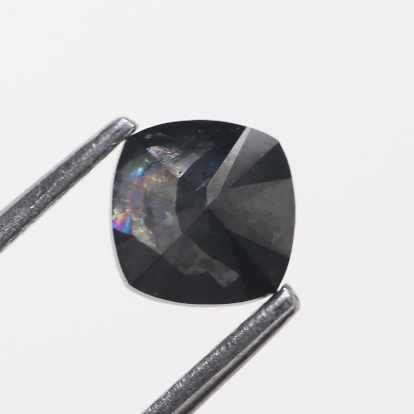 0.93 Carat Cushion Salt and Pepper For Black Diamond Ring Engagement