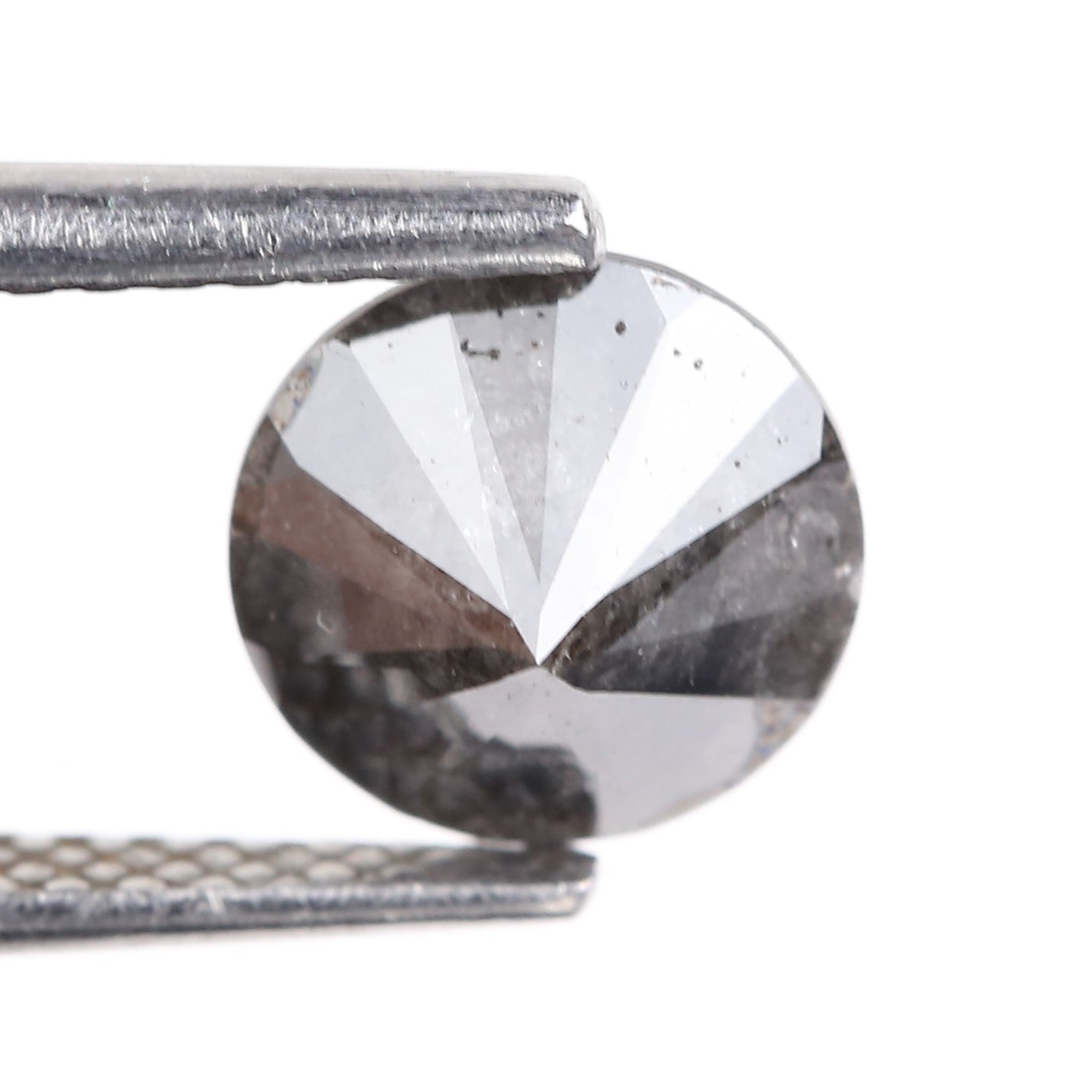 1.28 Carat Natural Gray Round Cut Salt and Pepper Diamond 6.95 MM