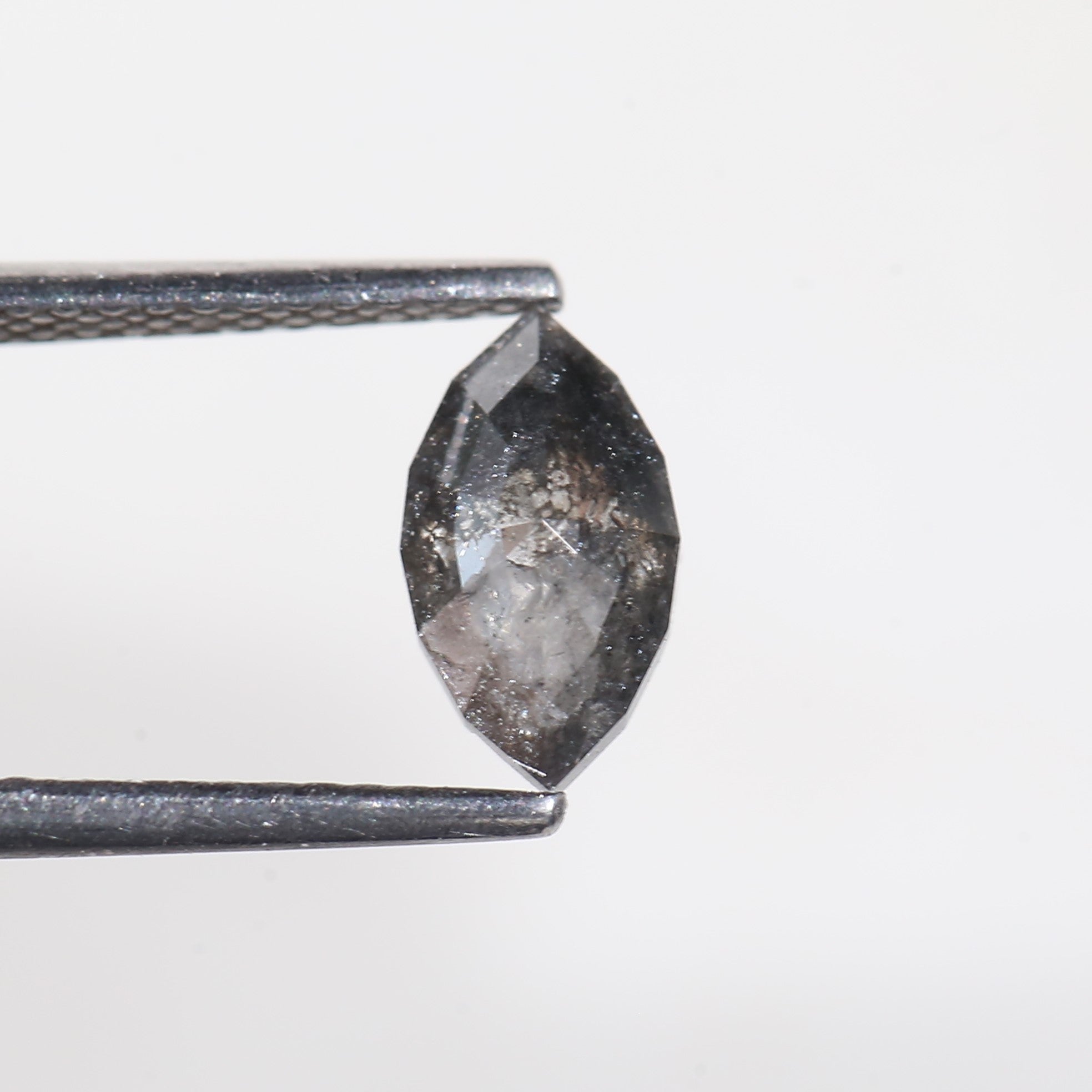 0.82 Carat Marquise Cut Grey Salt and Pepper Diamond 8.7 MM