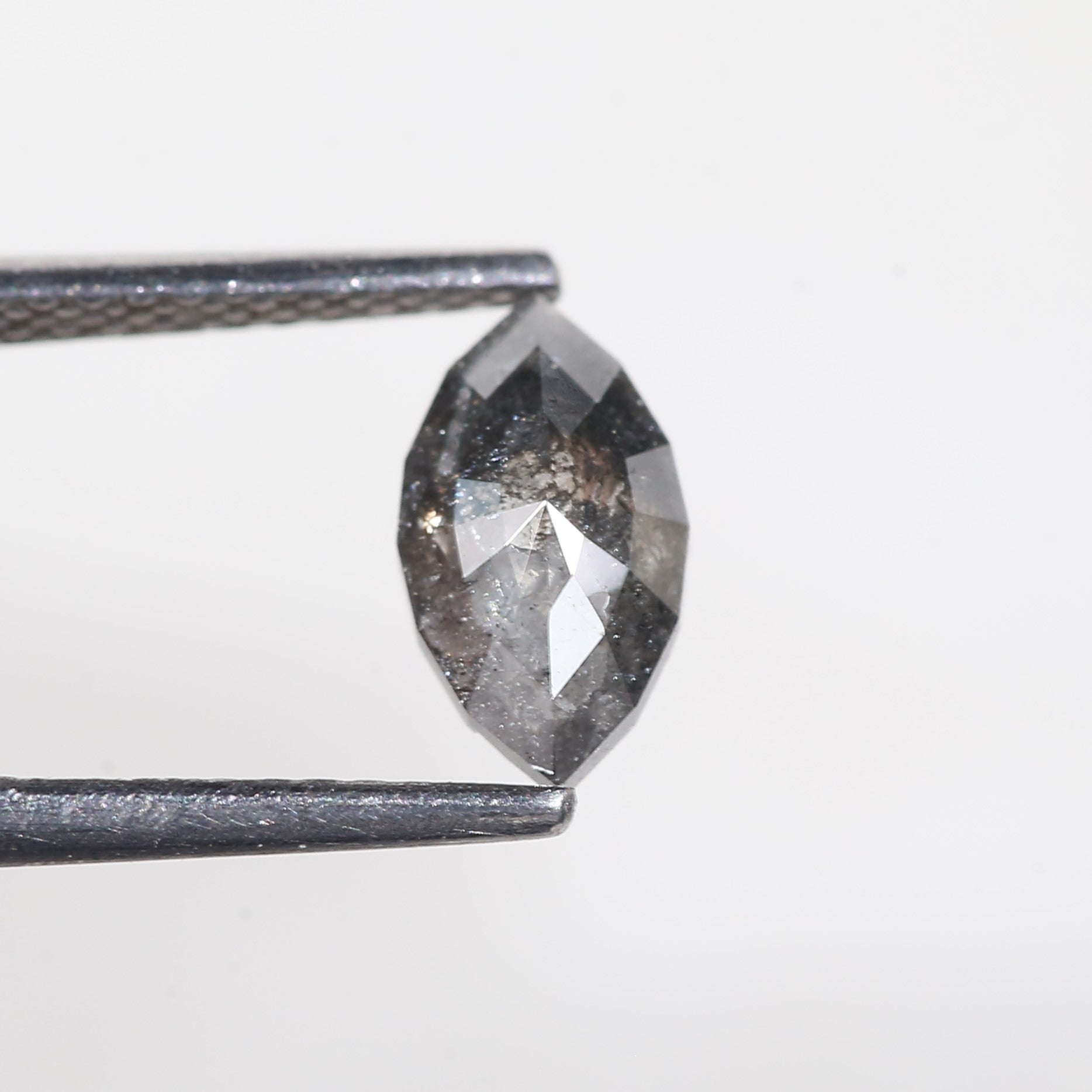0.82 Carat Marquise Cut Grey Salt and Pepper Diamond 8.7 MM