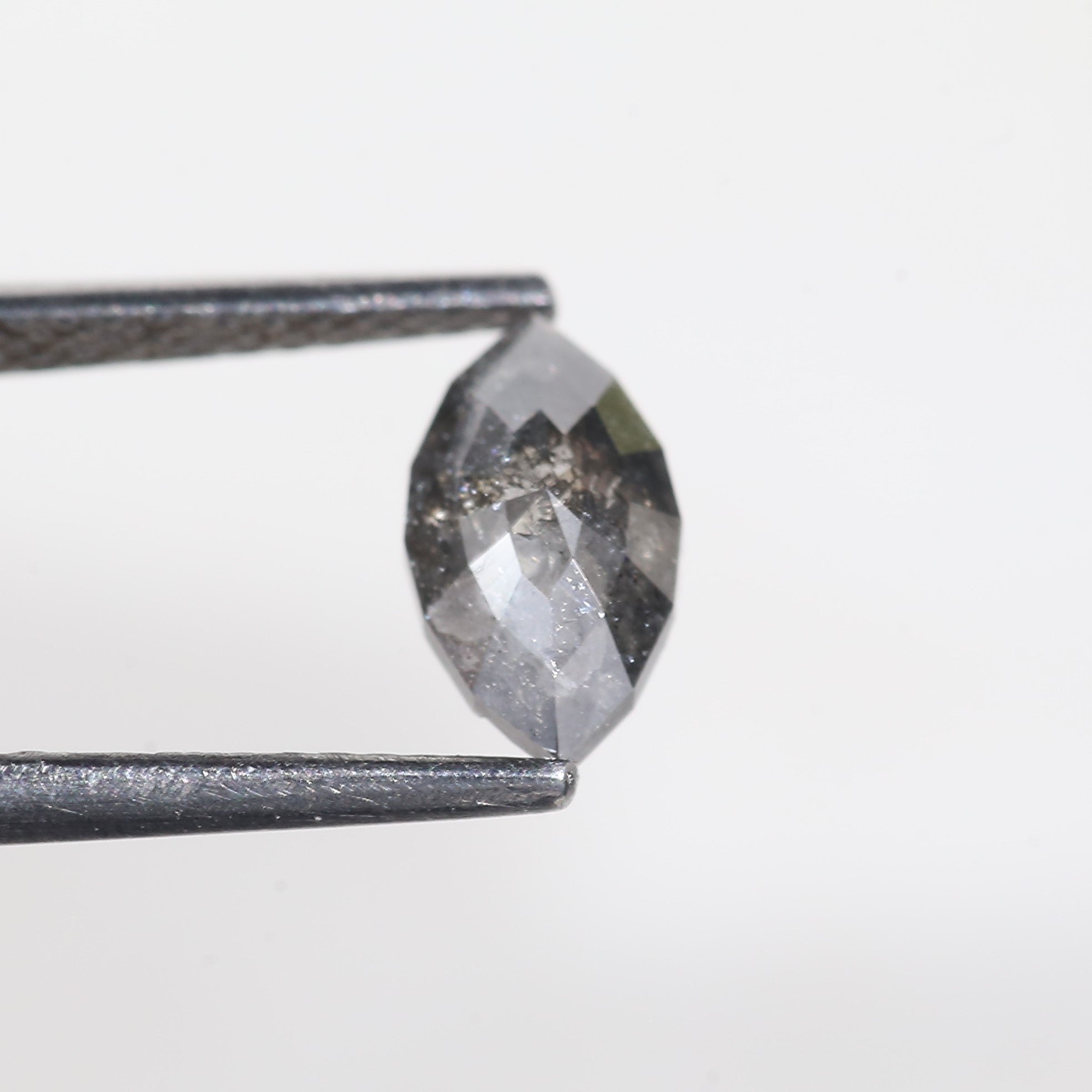 0.82 Carat Marquise Cut Grey Salt and Pepper Diamond 8.7 MM