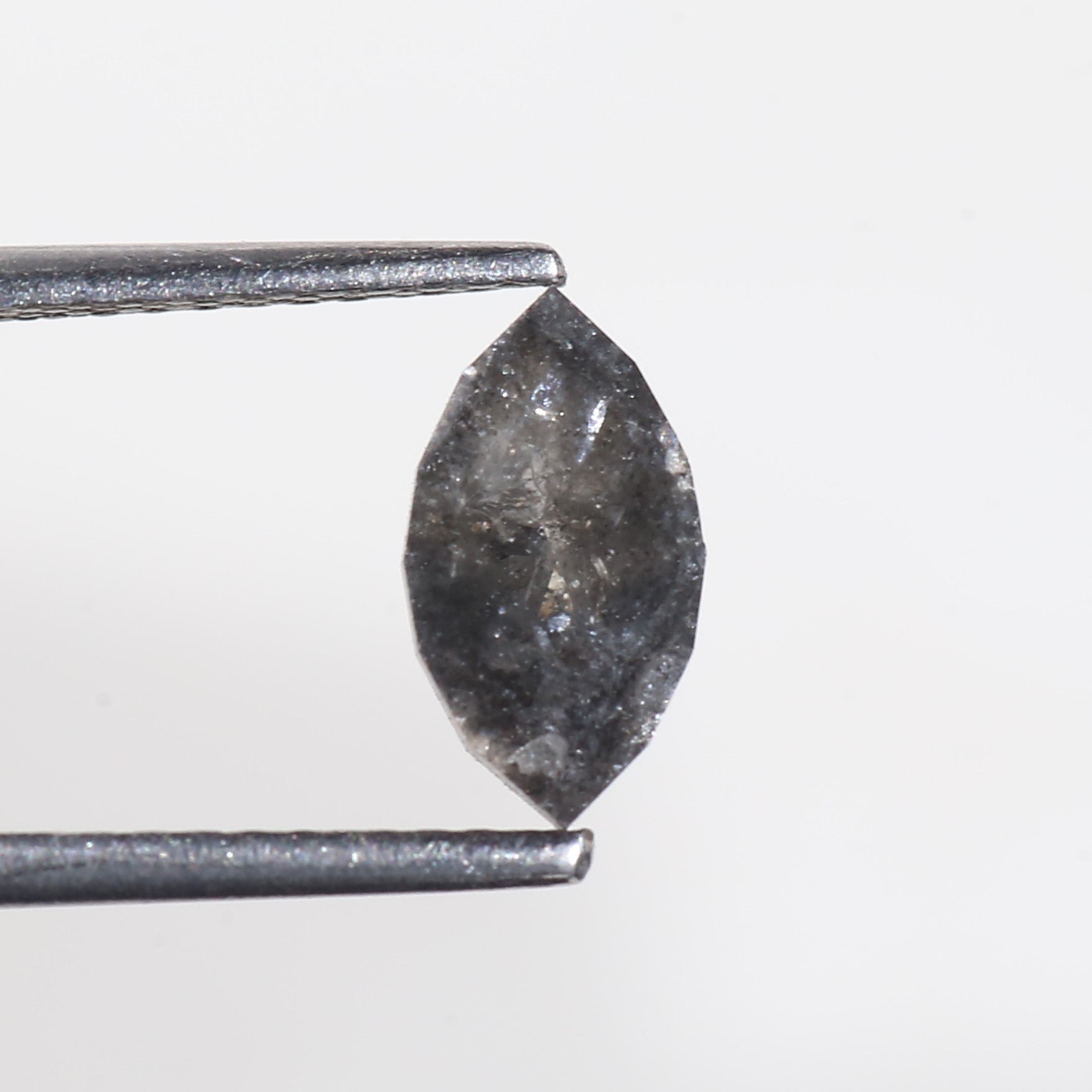0.82 Carat Marquise Cut Grey Salt and Pepper Diamond 8.7 MM