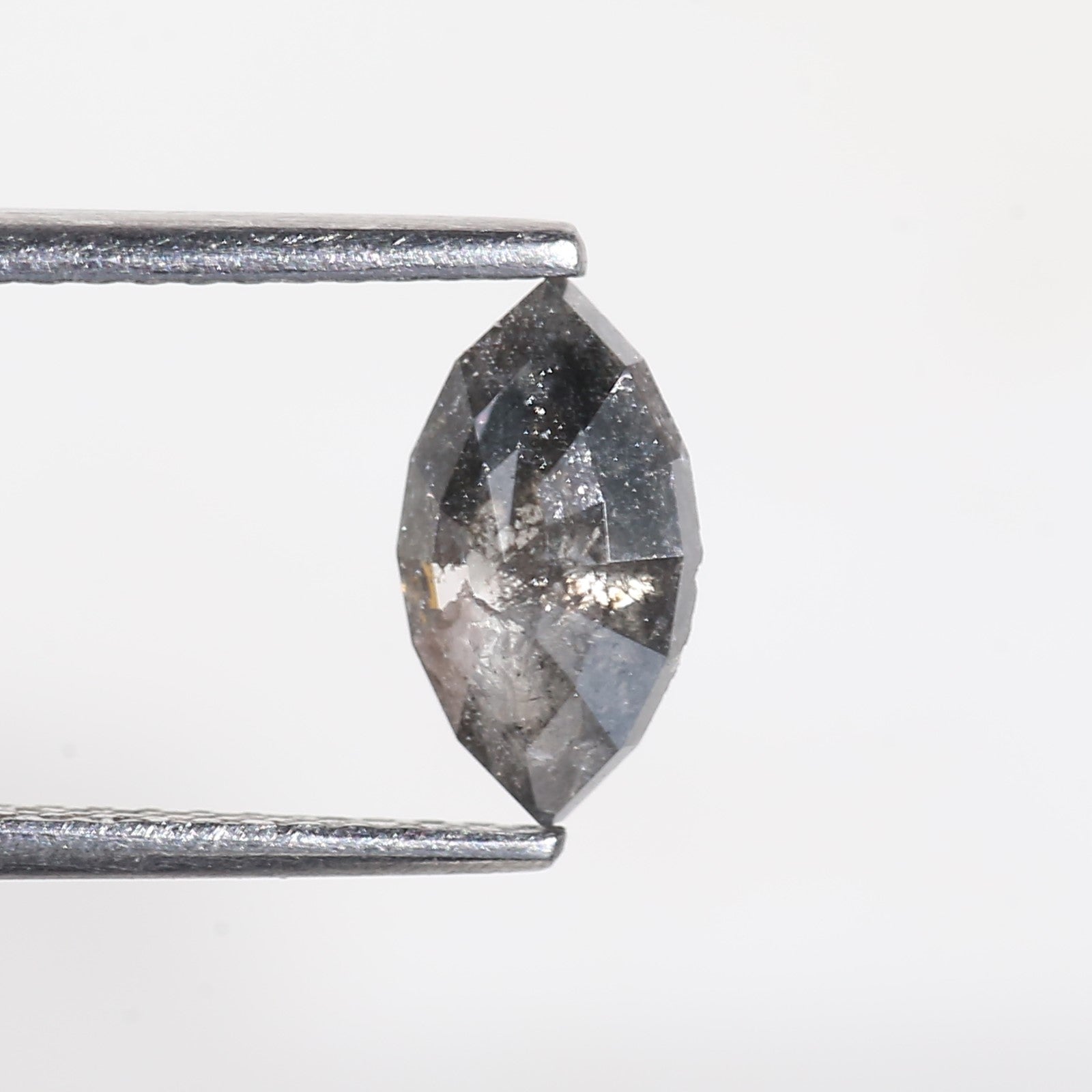 0.82 Carat Marquise Cut Grey Salt and Pepper Diamond 8.7 MM