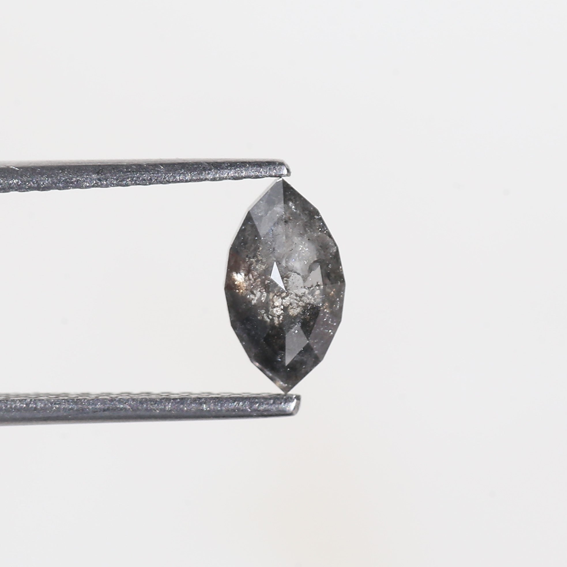 0.82 Carat Marquise Cut Grey Salt and Pepper Diamond 8.7 MM