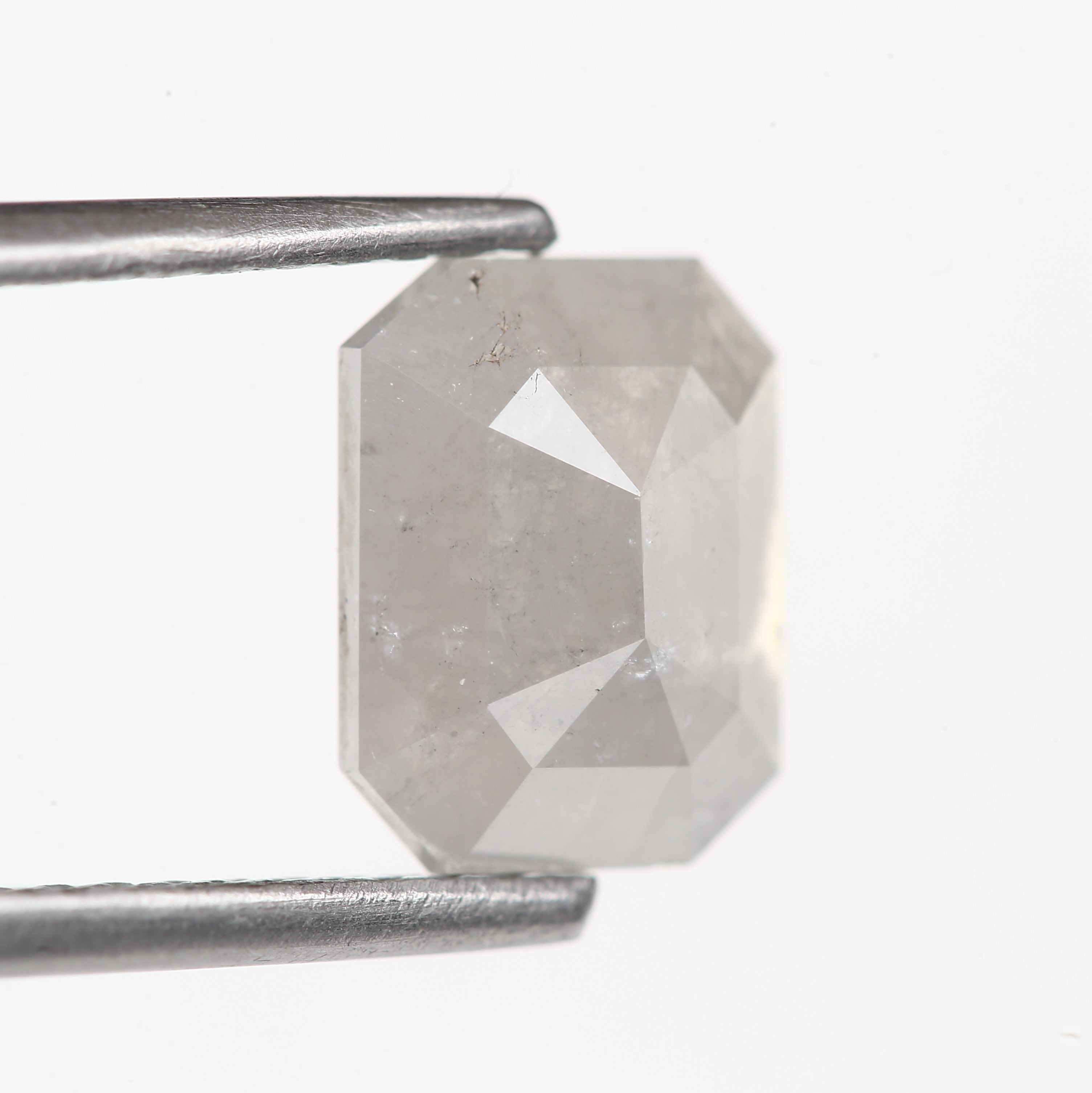 1.16 Carat 7.7 MM Fancy Gray Emerald Cut Salt and Pepper Diamond - Blackdiamond