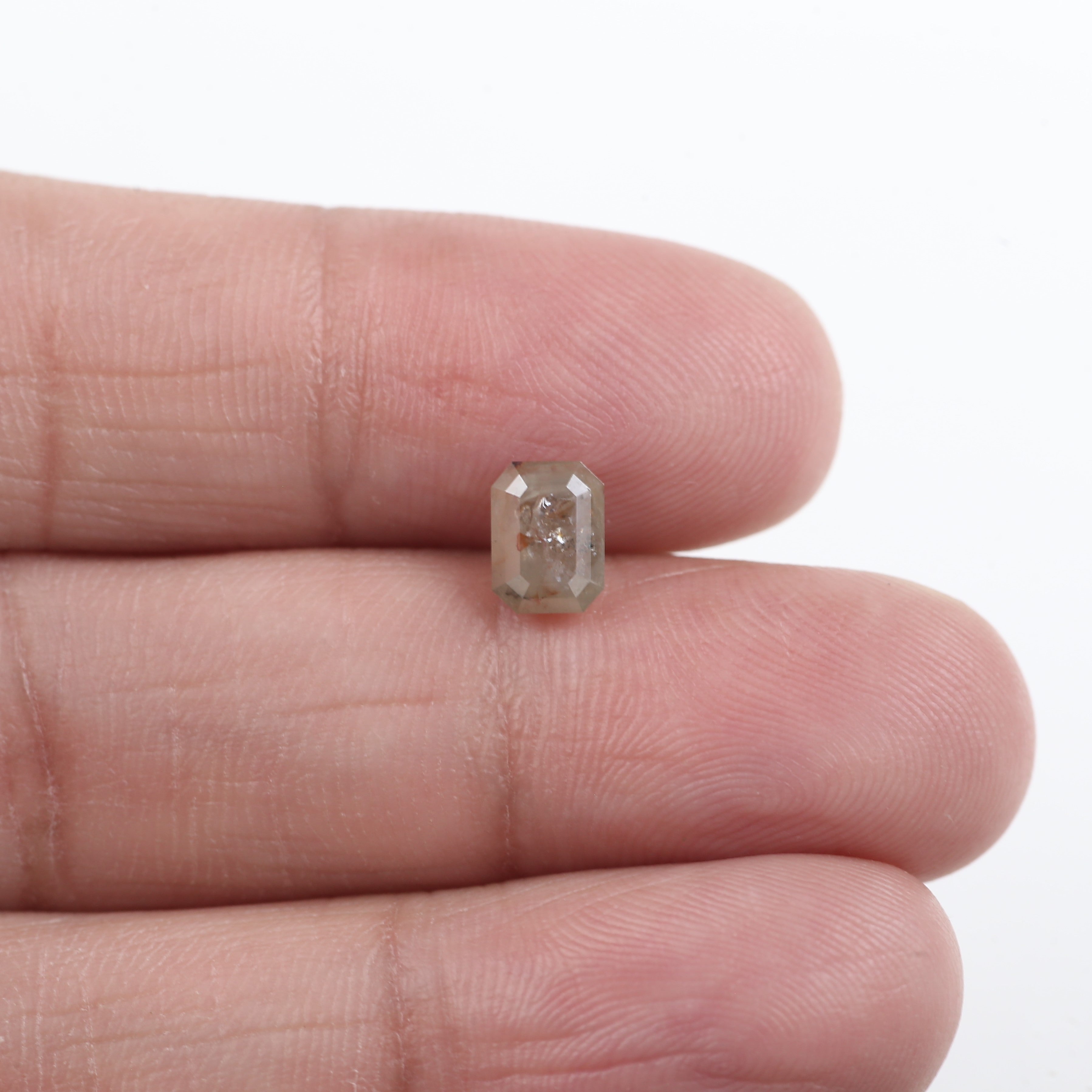 1.16 Carat Brown Emerald Cut Natural Diamond Rustic Loose Diamond 6.60 MM
