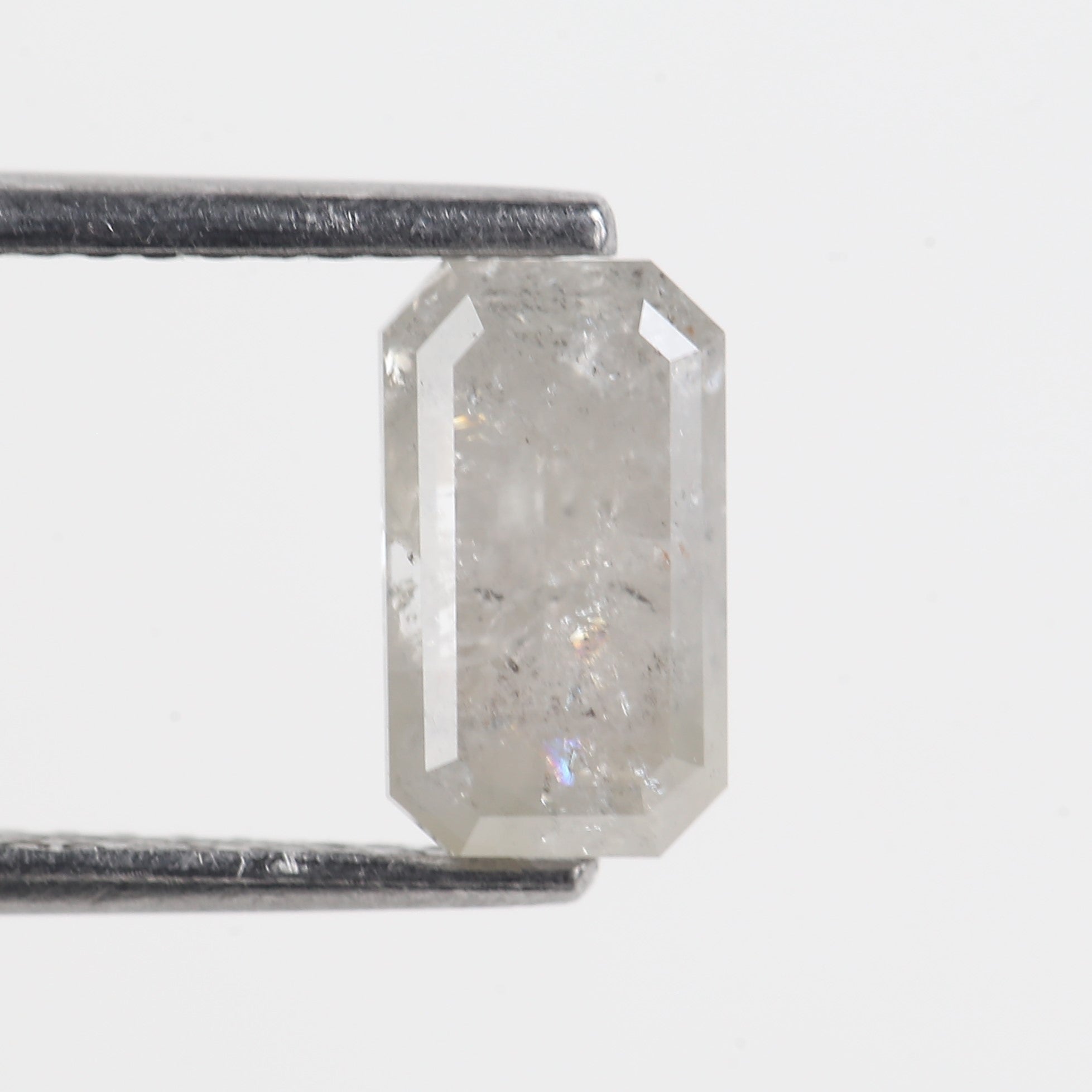 1.51 CT Emerald Cut Icy Salt and Pepper Loose Diamond 8.17 MM