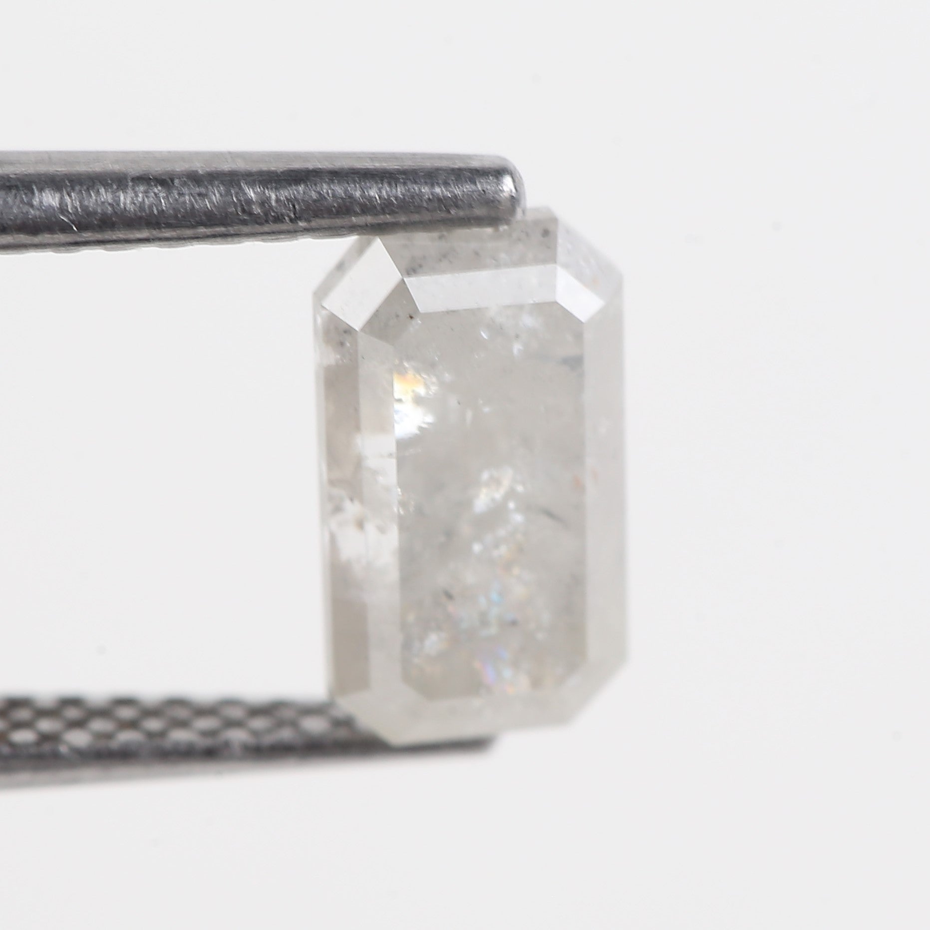 1.51 CT Emerald Cut Icy Salt and Pepper Loose Diamond 8.17 MM