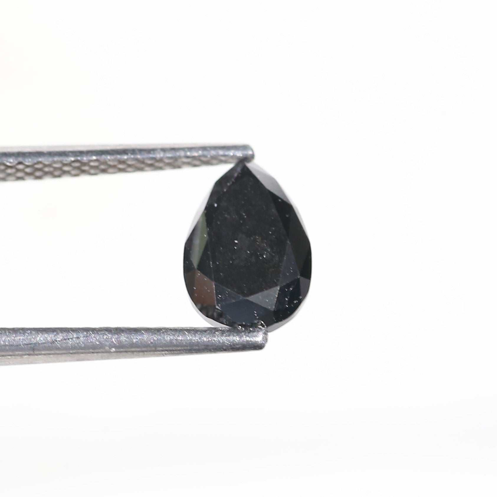 1.30 Carat Natural Rose Cut Pear Black Diamond 8 MM