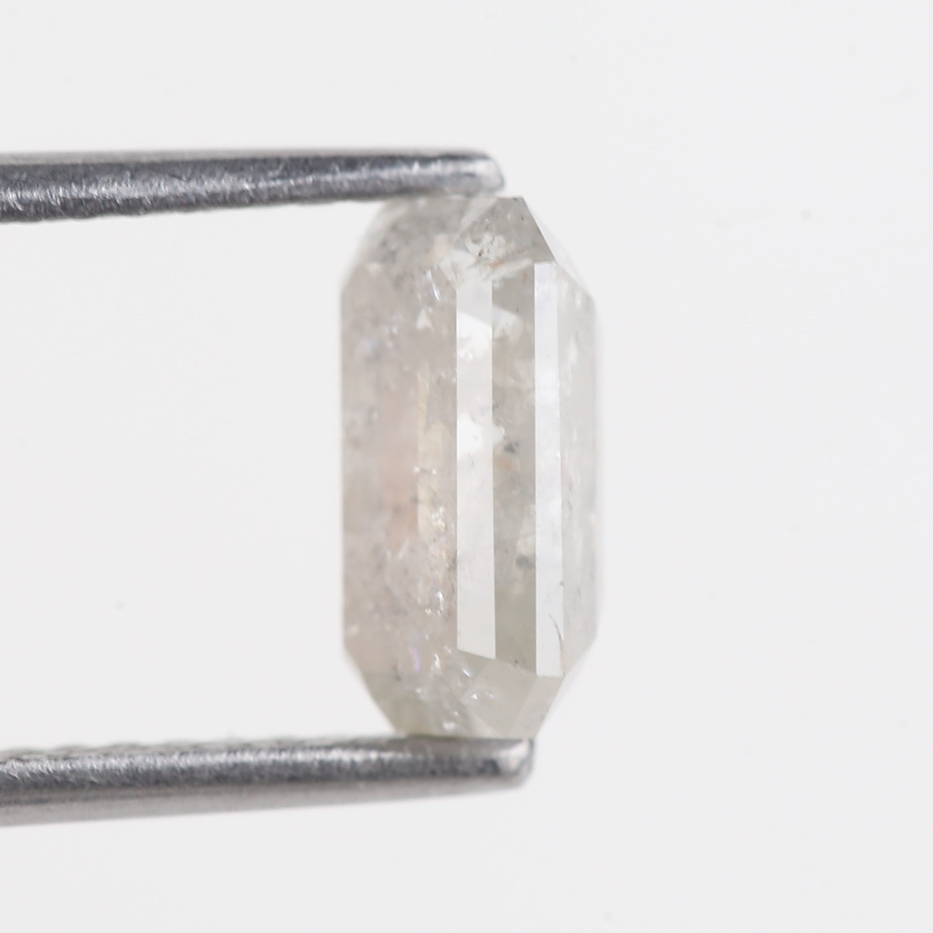 1.51 CT Emerald Cut Icy Salt and Pepper Loose Diamond 8.17 MM