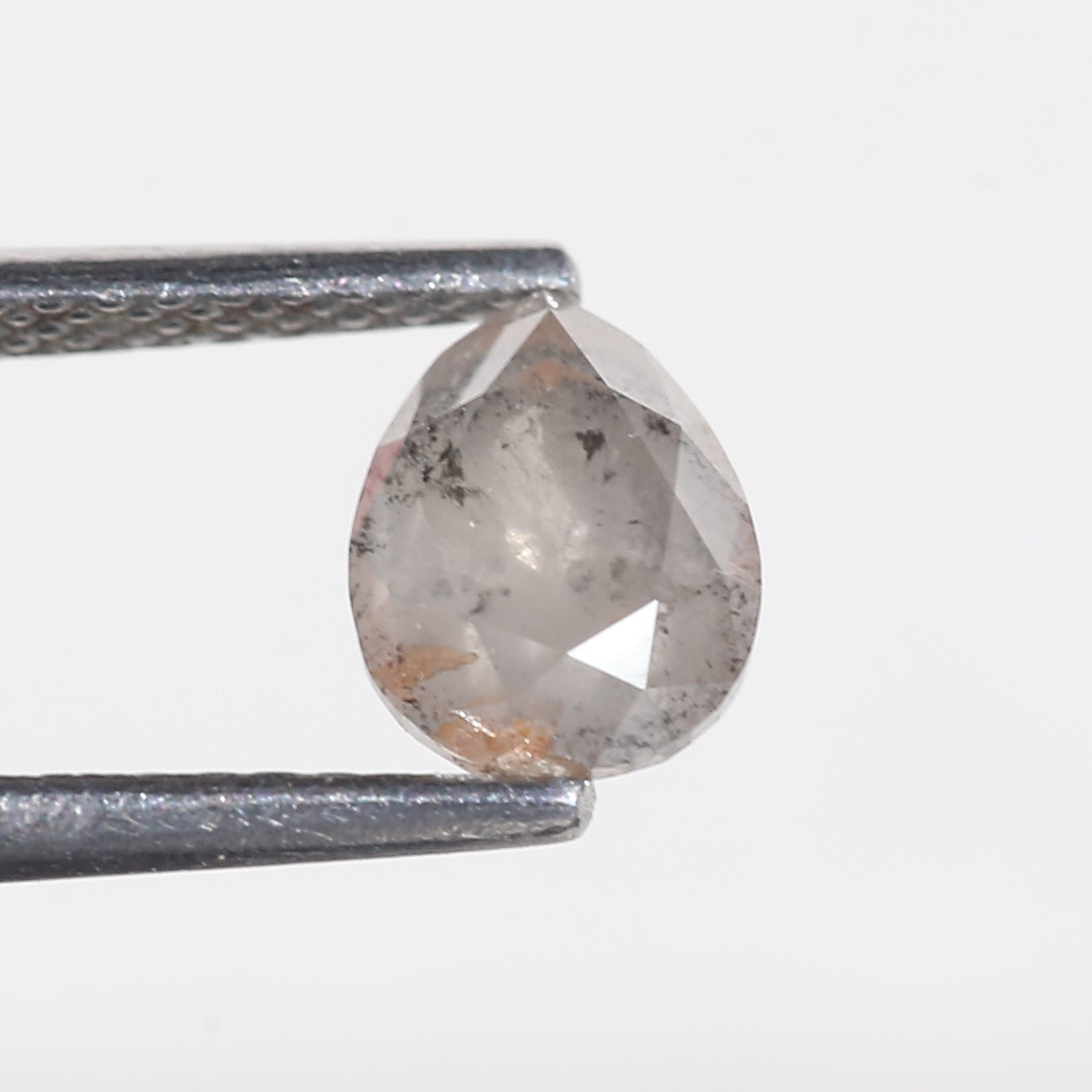 1.11 Carat Loose Pear Gray Salt and Pepper Diamond 6.9 MM
