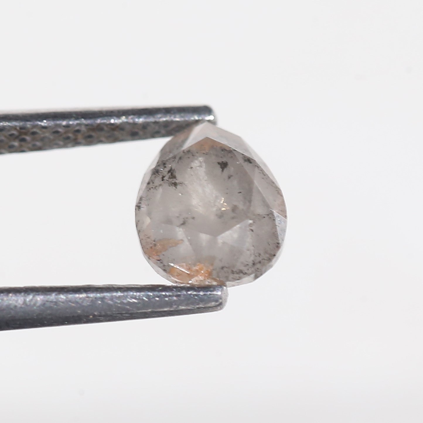 1.11 Carat Loose Pear Gray Salt and Pepper Diamond 6.9 MM
