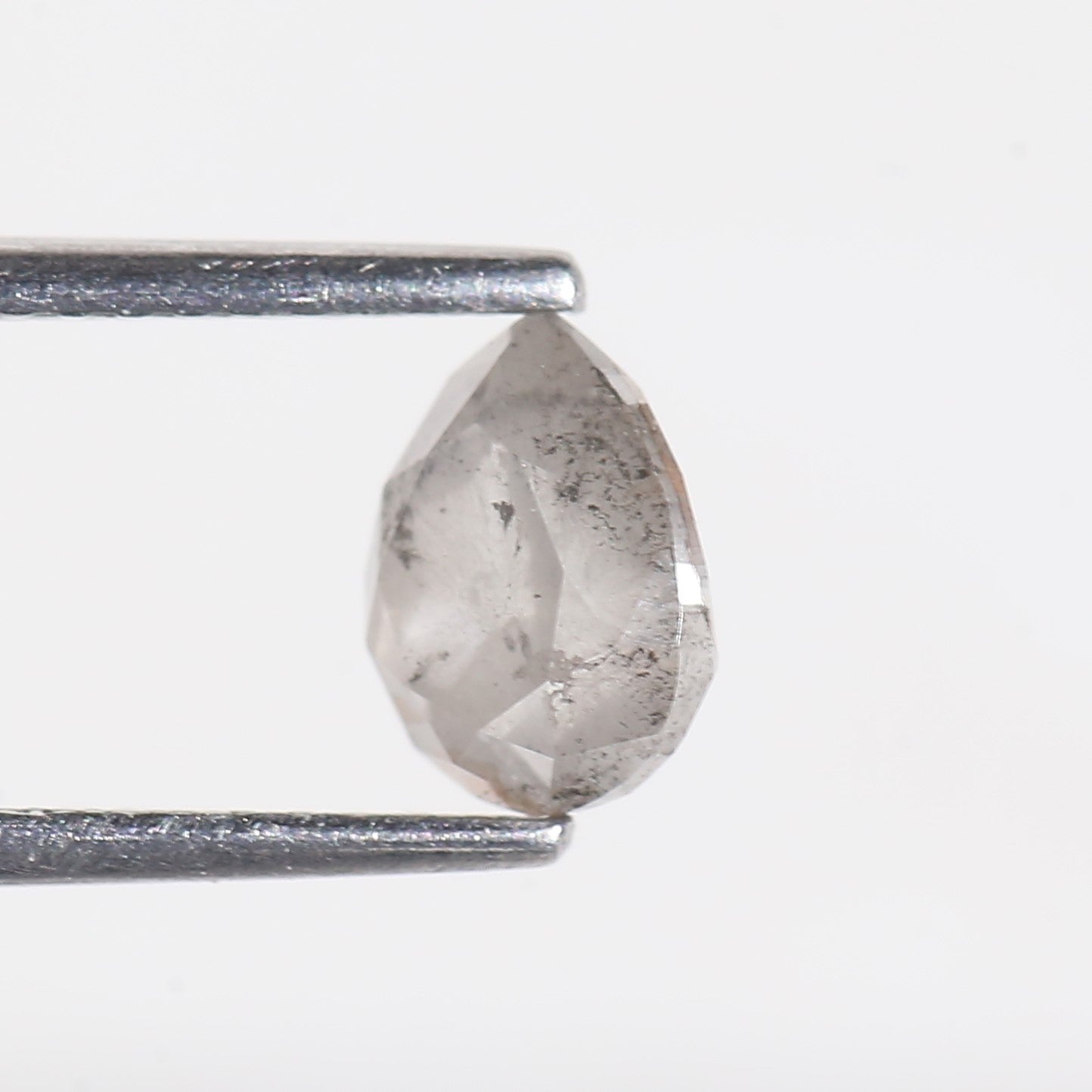 1.11 Carat Loose Pear Gray Salt and Pepper Diamond 6.9 MM