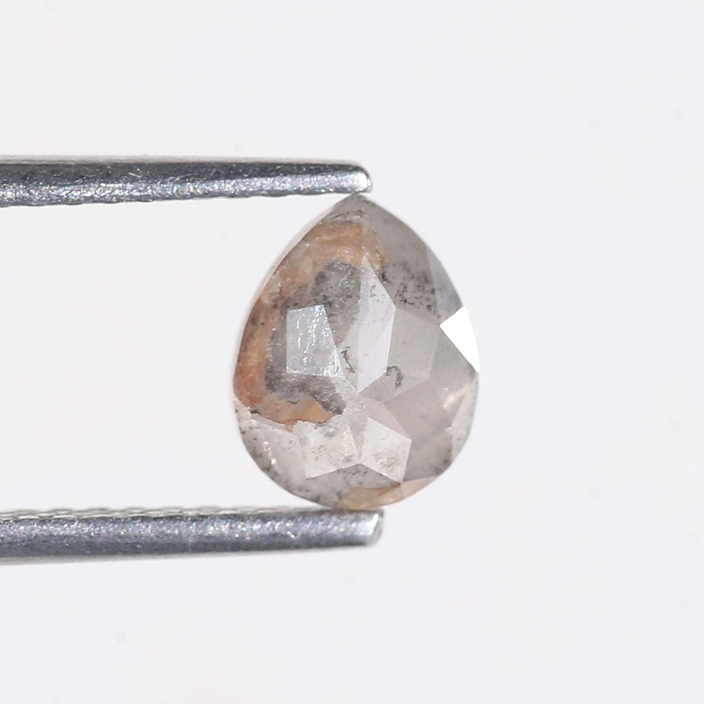 1.11 Carat Loose Pear Gray Salt and Pepper Diamond 6.9 MM