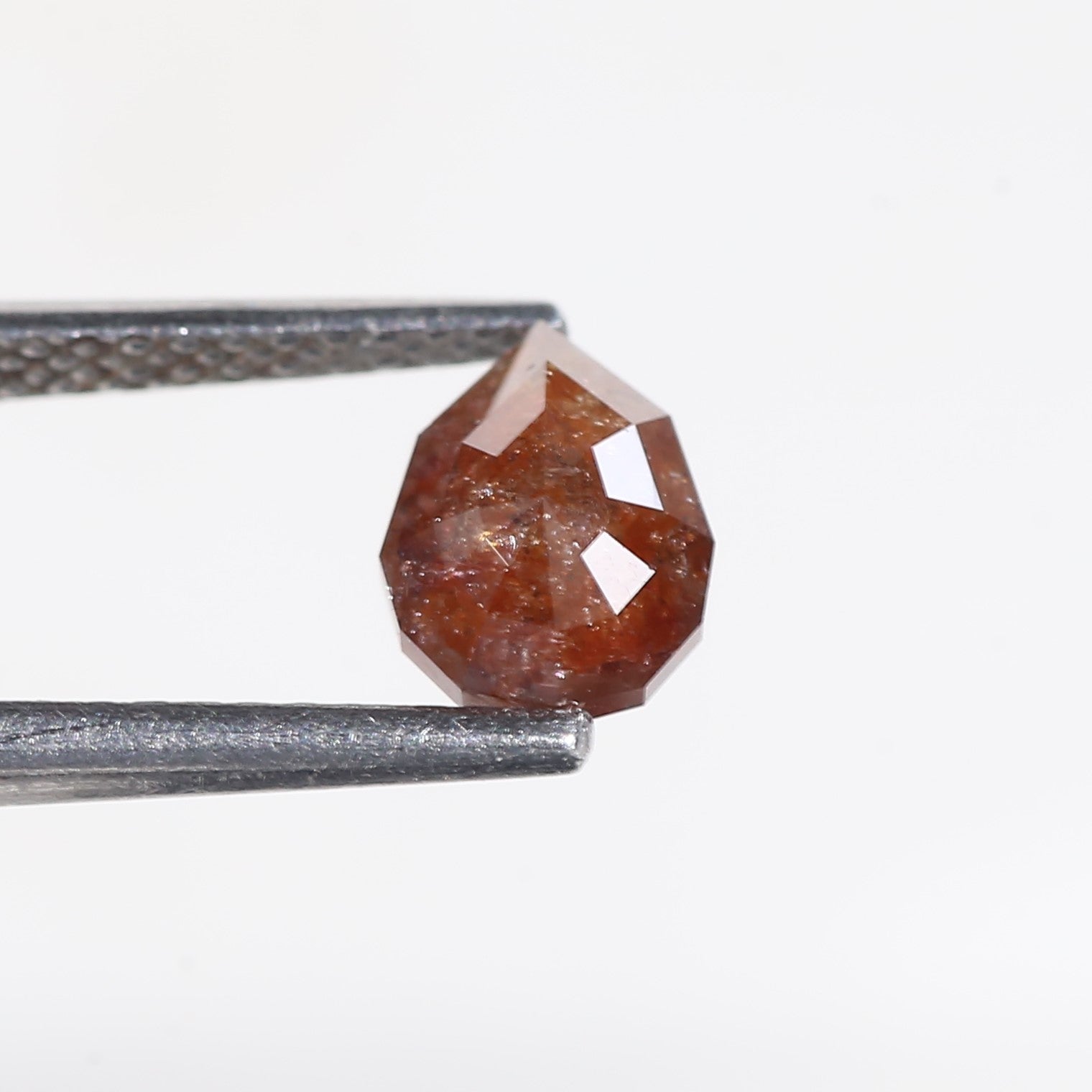 1 Ct Red Salt and pepper Diamond Pear Modified Cut 6.9 MM