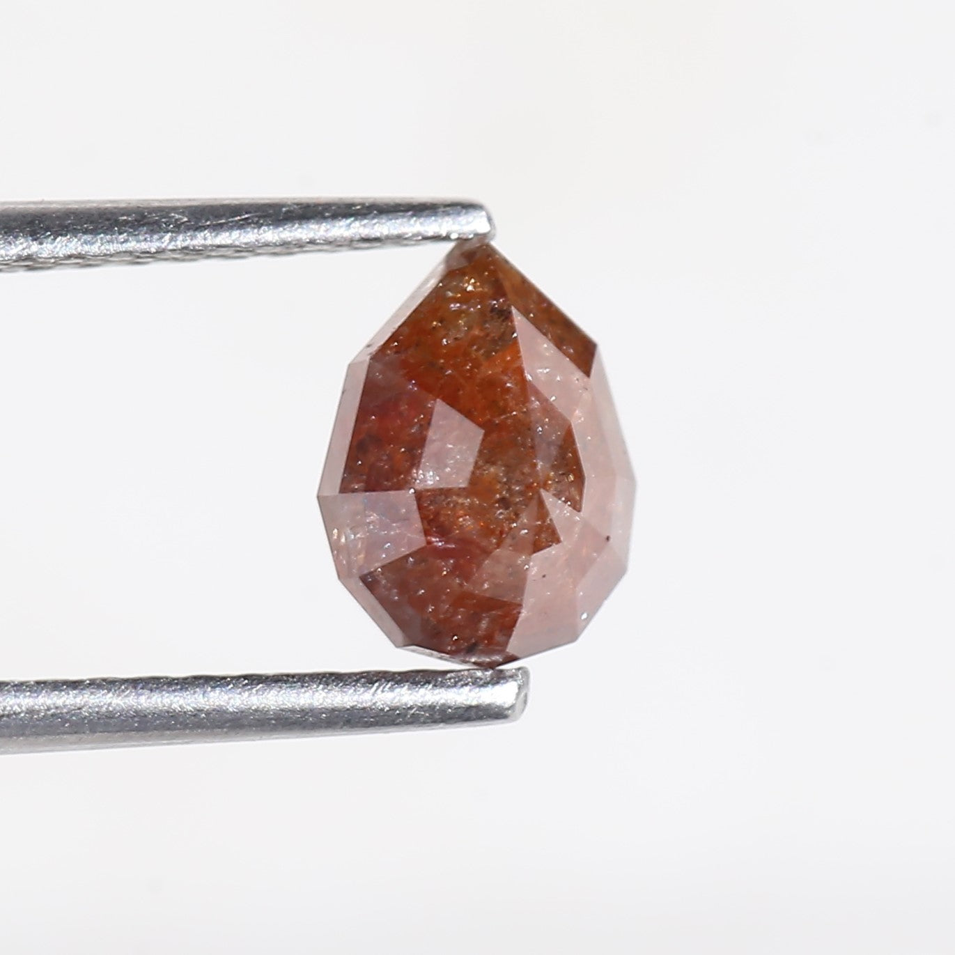 1 Ct Red Salt and pepper Diamond Pear Modified Cut 6.9 MM