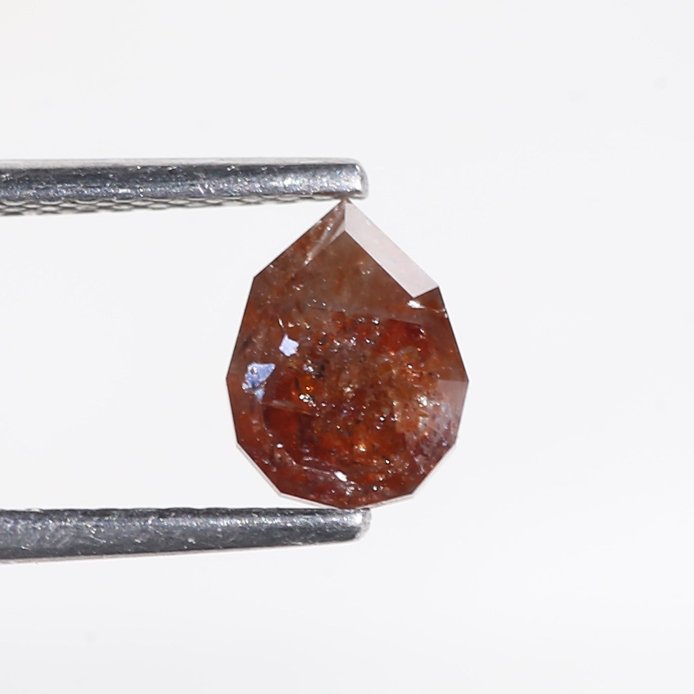 1 Ct Red Salt and pepper Diamond Pear Modified Cut 6.9 MM