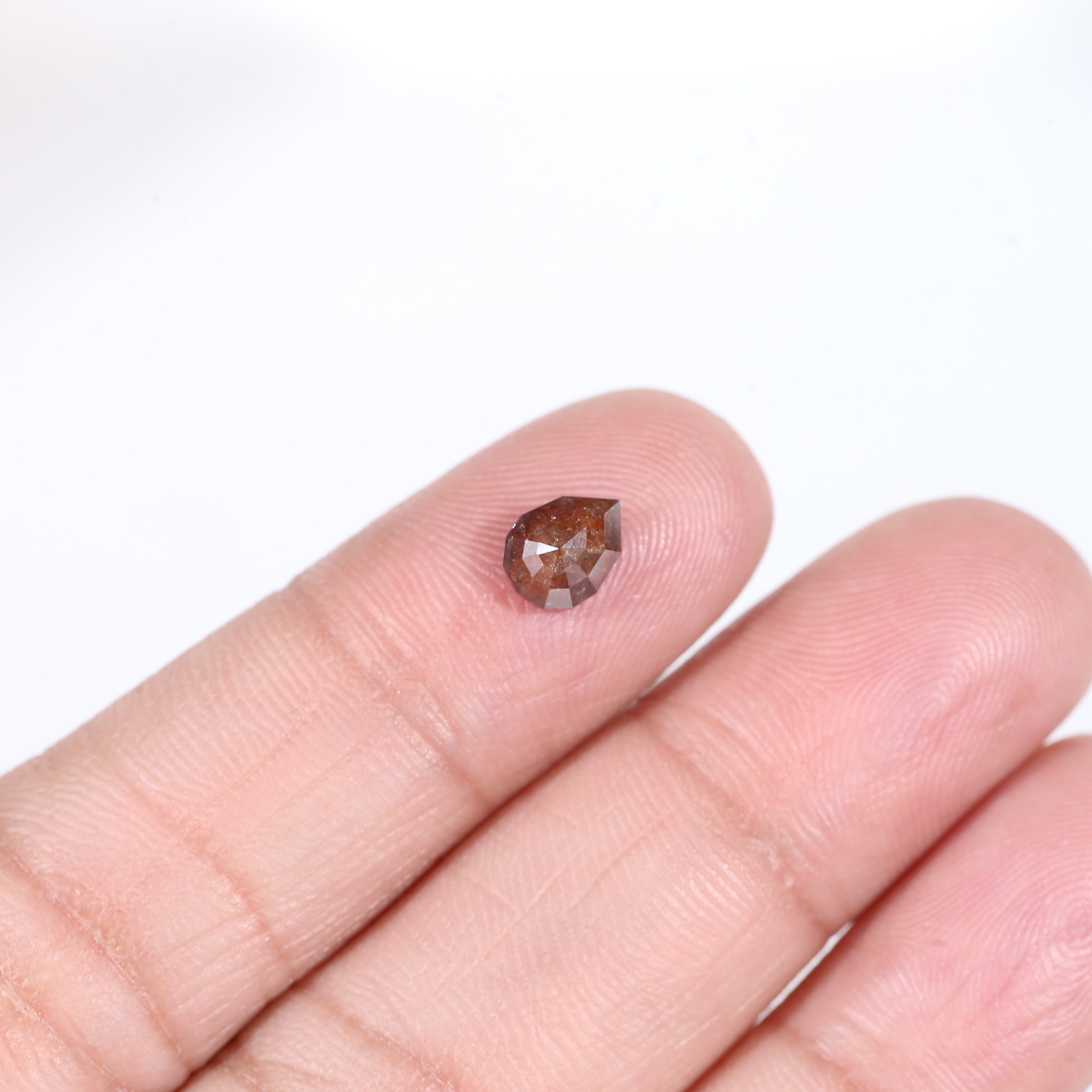 1 Ct Red Salt and pepper Diamond Pear Modified Cut 6.9 MM